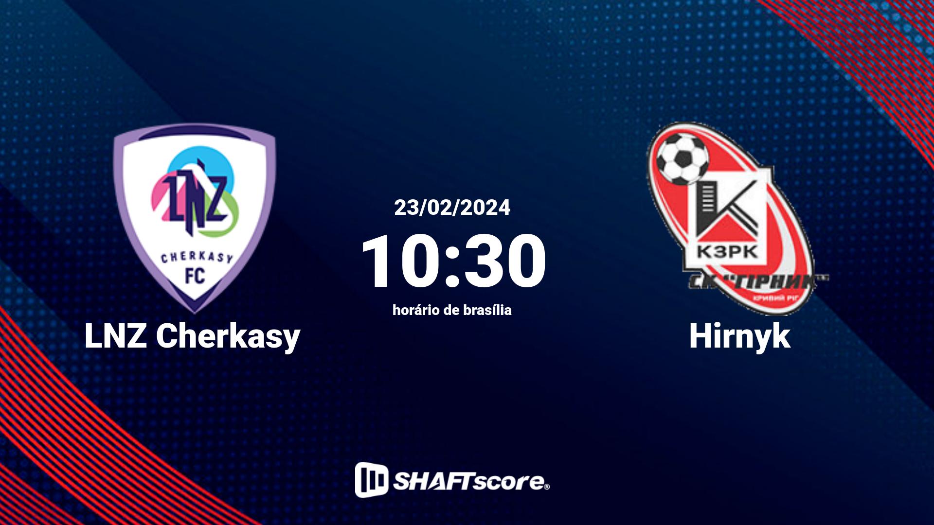 Estatísticas do jogo LNZ Cherkasy vs Hirnyk 23.02 10:30