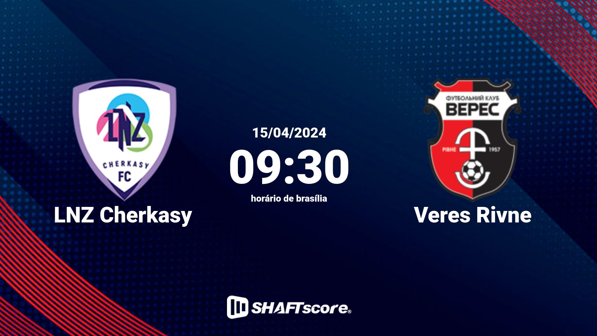 Estatísticas do jogo LNZ Cherkasy vs Veres Rivne 15.04 09:30