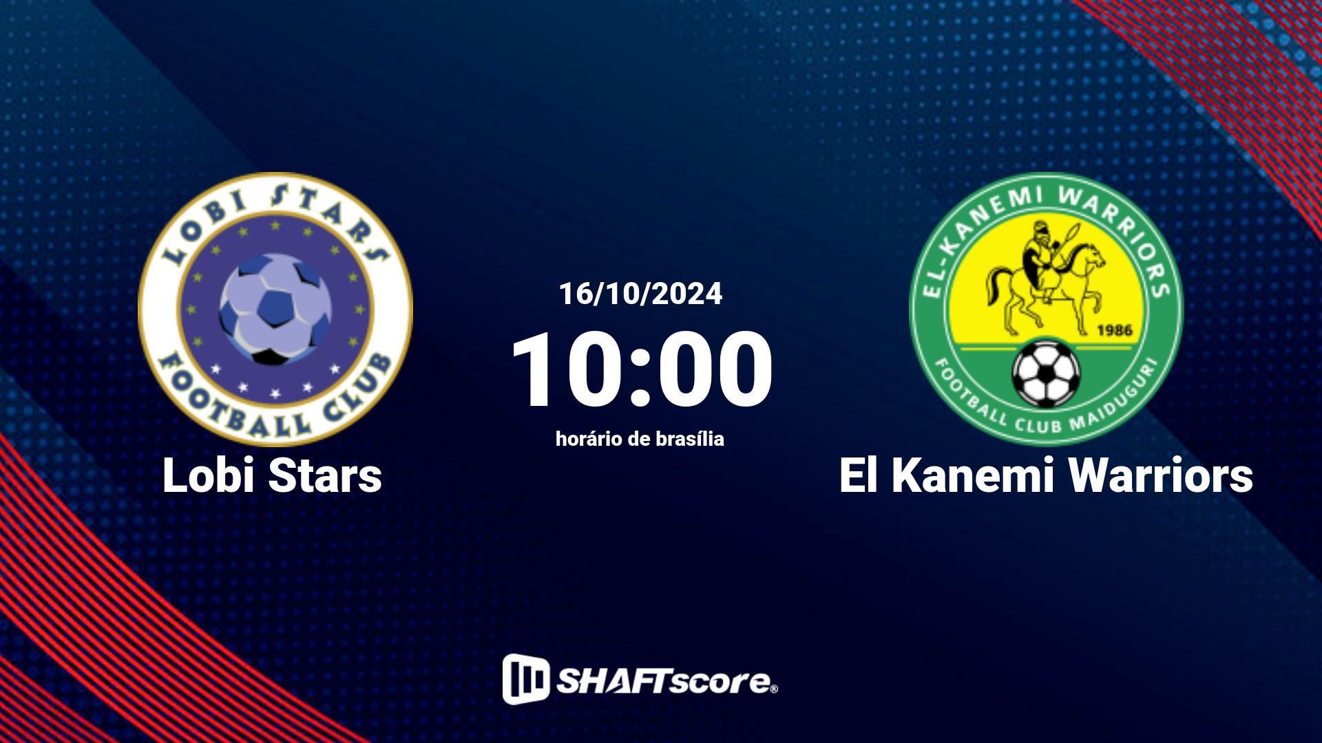 Estatísticas do jogo Lobi Stars vs El Kanemi Warriors 16.10 10:00