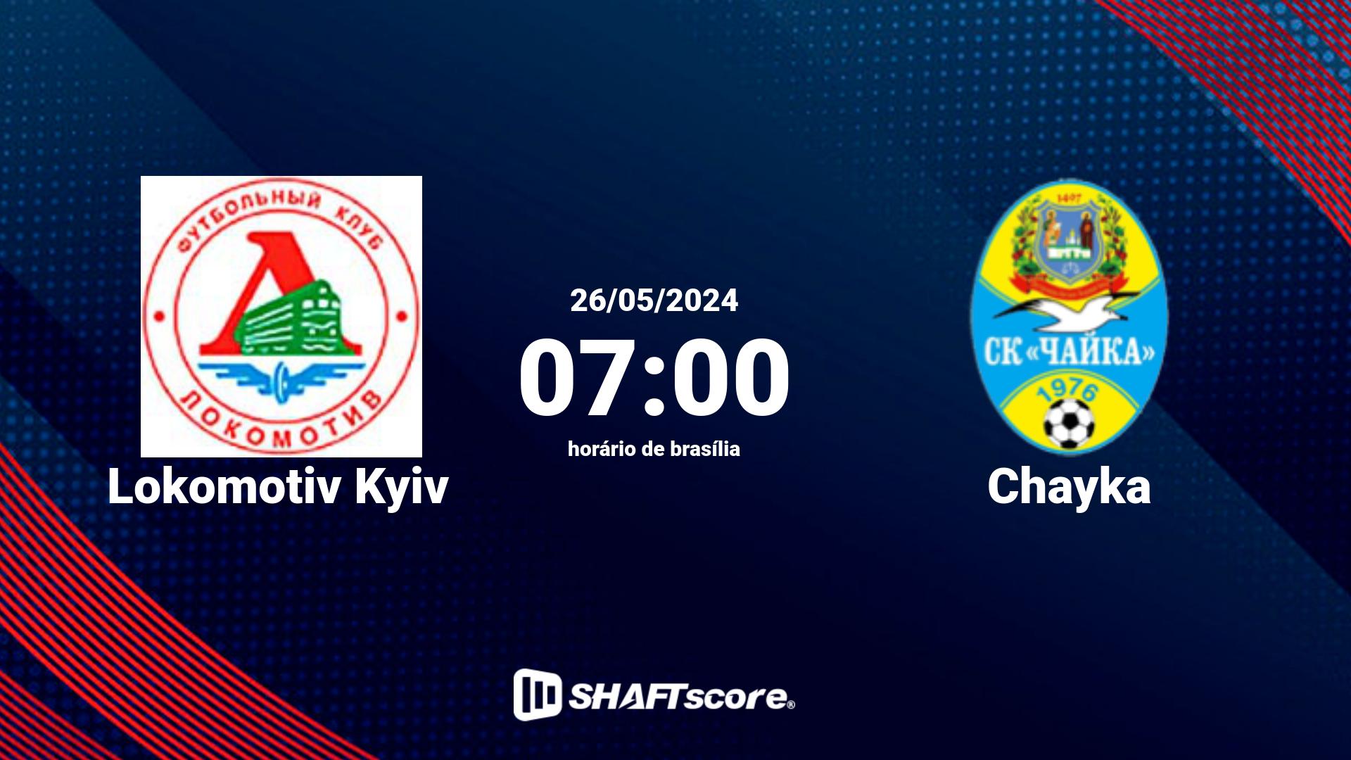 Estatísticas do jogo Lokomotiv Kyiv vs Chayka 26.05 07:00