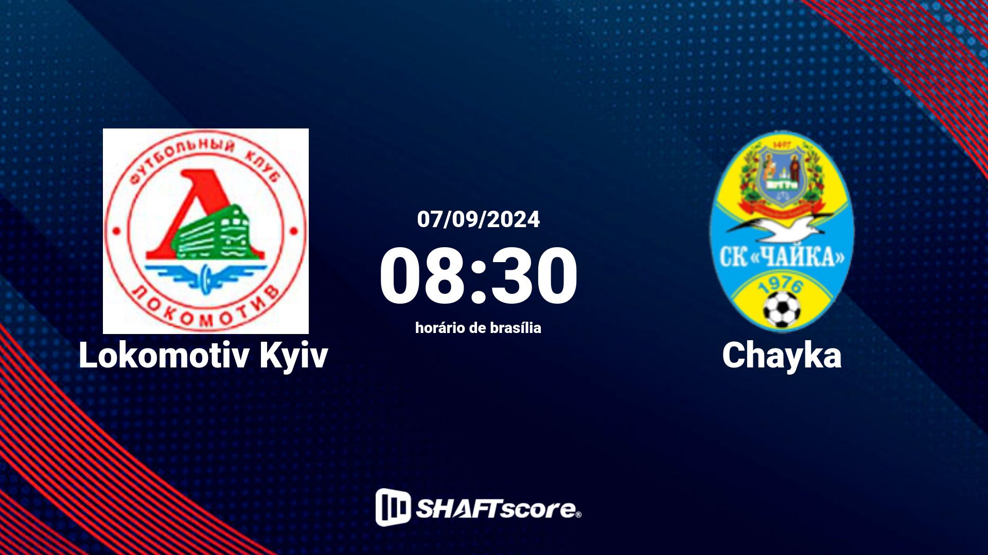 Estatísticas do jogo Lokomotiv Kyiv vs Chayka 07.09 08:30