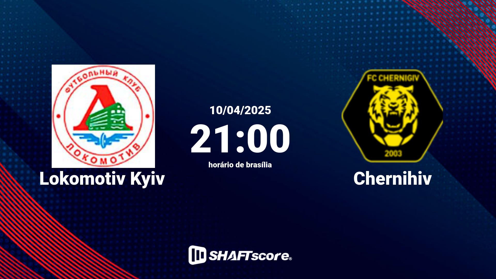 Estatísticas do jogo Lokomotiv Kyiv vs Chernihiv 10.04 21:00