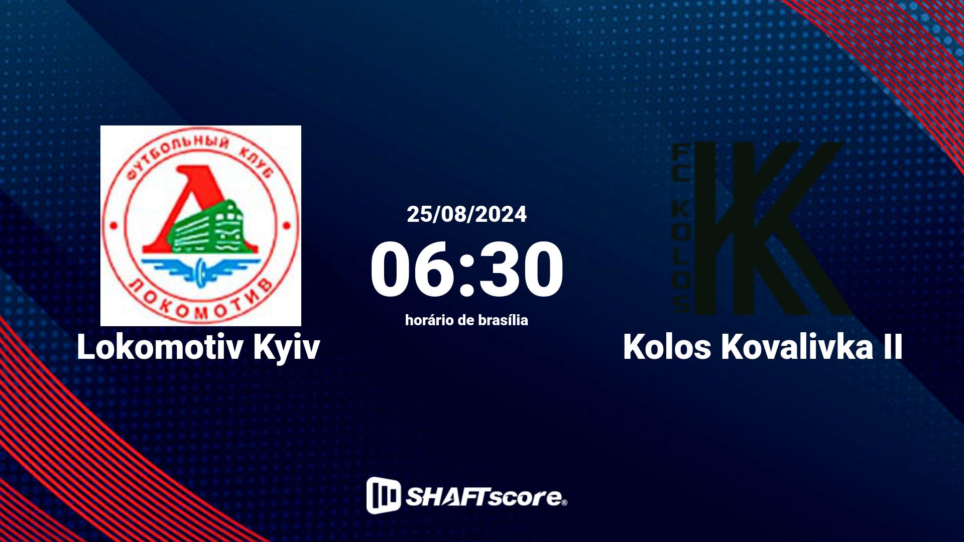 Estatísticas do jogo Lokomotiv Kyiv vs Kolos Kovalivka II 25.08 06:30