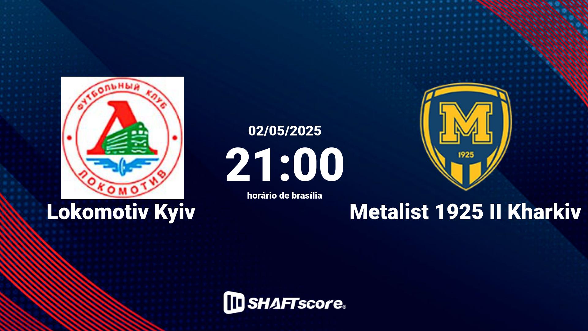 Estatísticas do jogo Lokomotiv Kyiv vs Metalist 1925 II Kharkiv 02.05 21:00