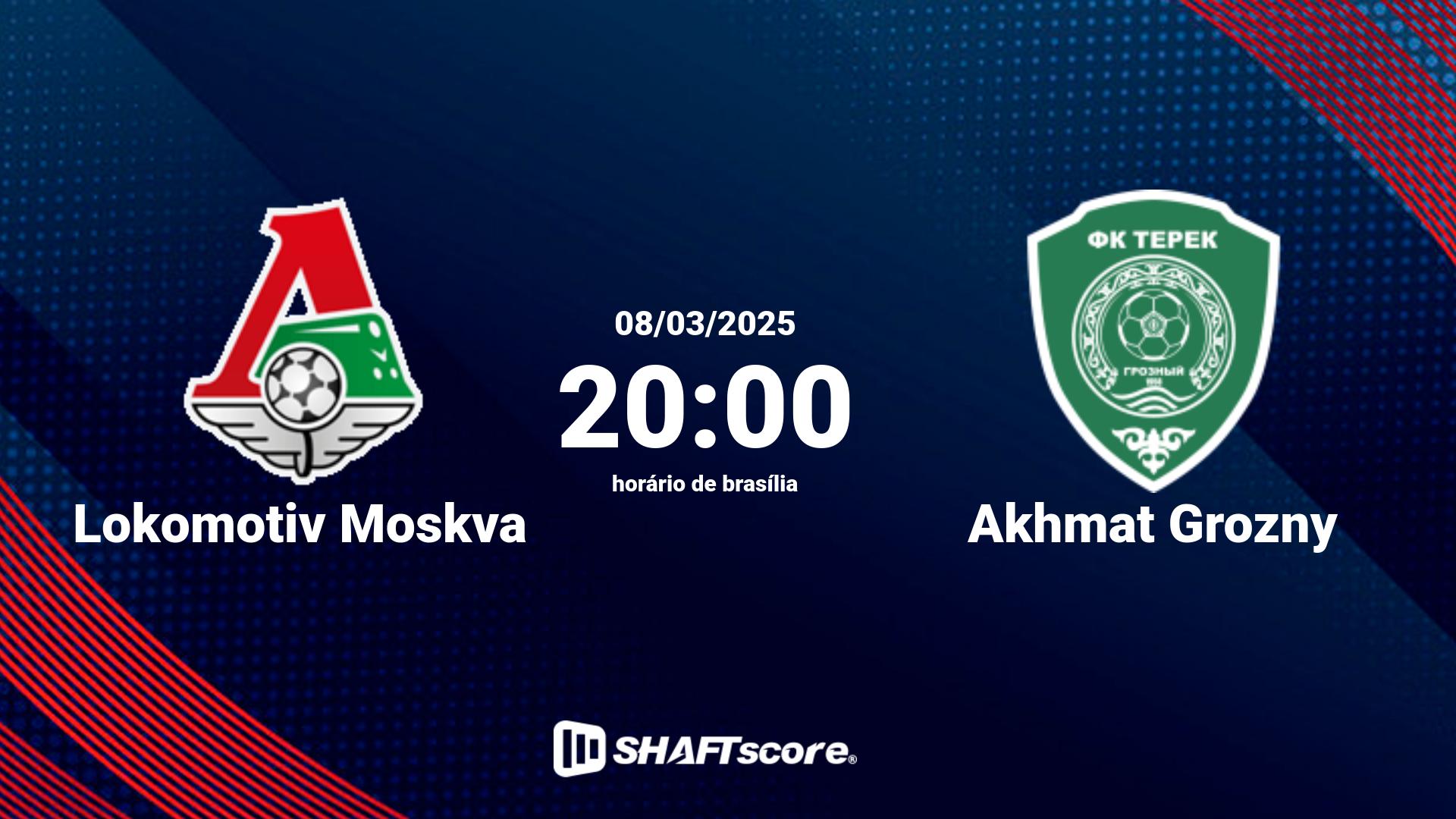 Estatísticas do jogo Lokomotiv Moskva vs Akhmat Grozny 08.03 20:00