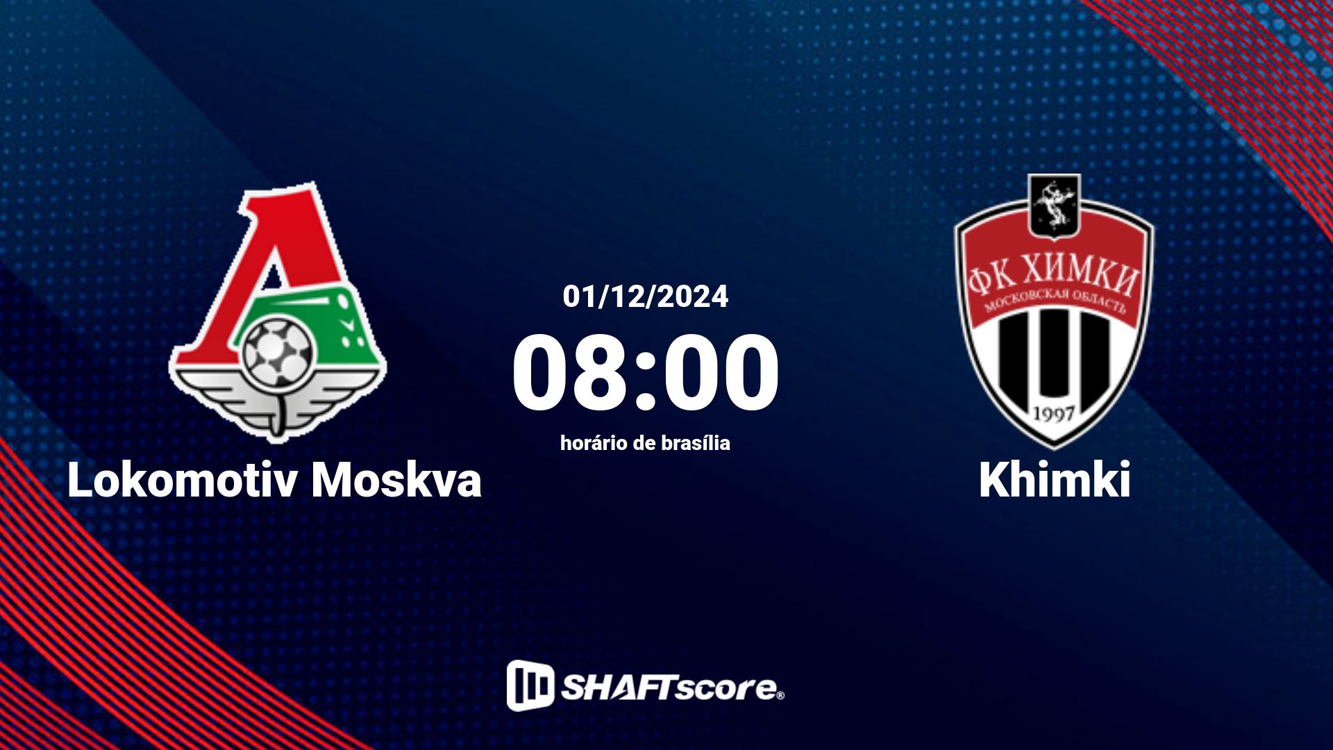 Estatísticas do jogo Lokomotiv Moskva vs Khimki 01.12 08:00