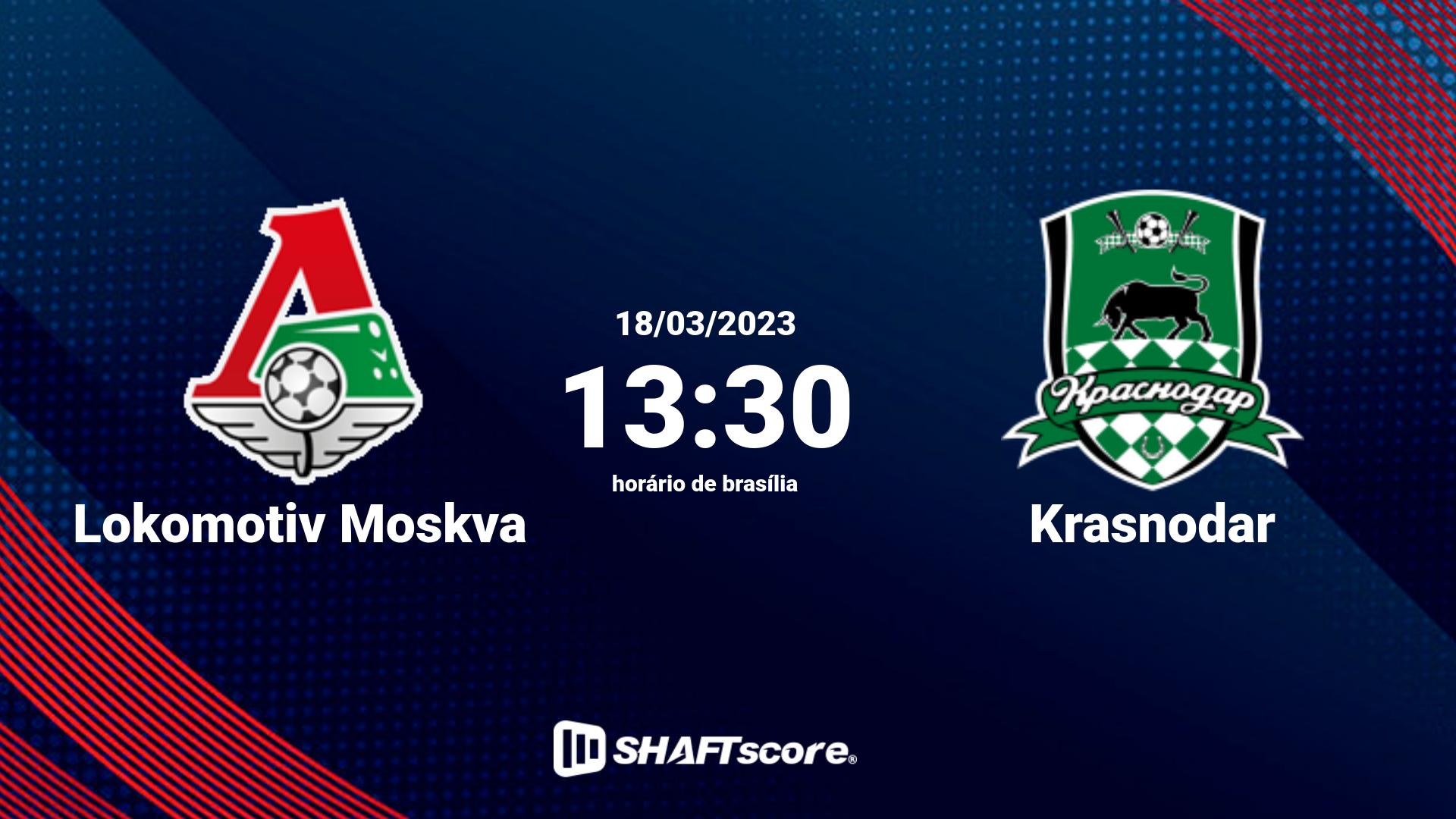 Estatísticas do jogo Lokomotiv Moskva vs Krasnodar 18.03 13:30