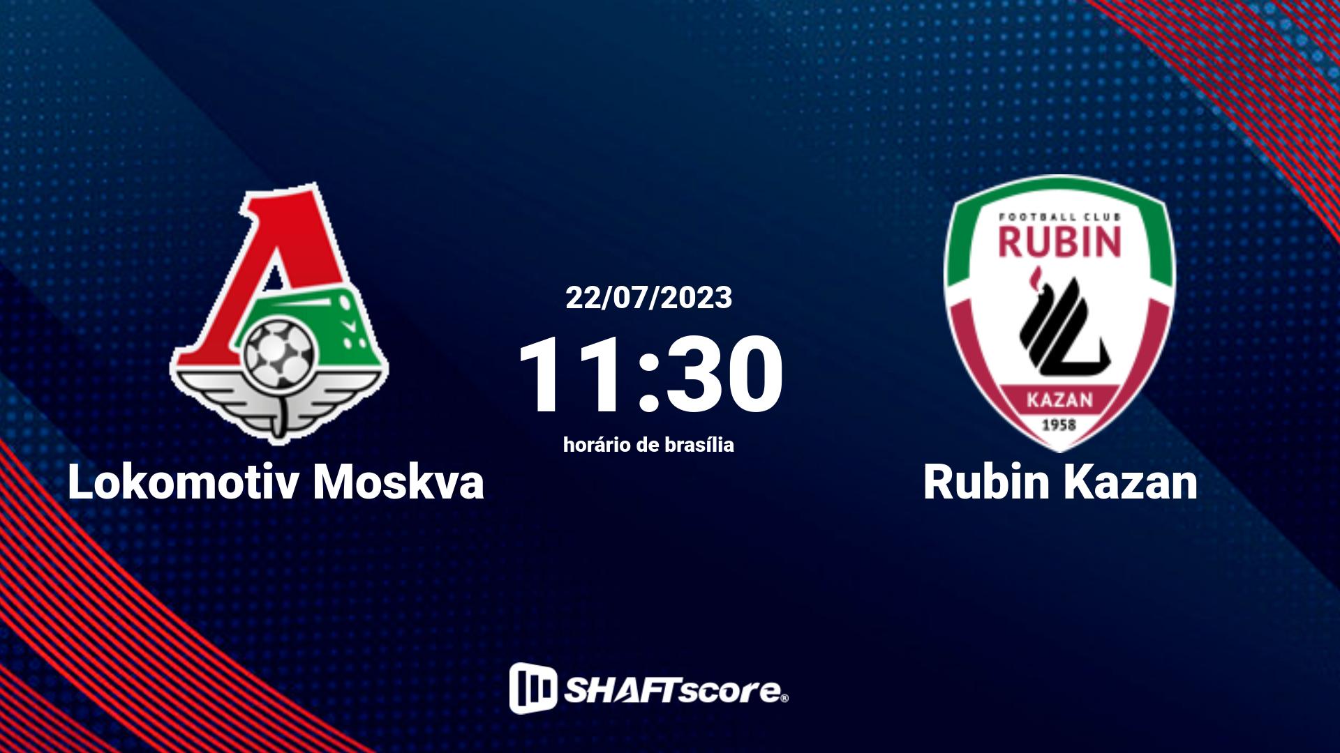 Estatísticas do jogo Lokomotiv Moskva vs Rubin Kazan 22.07 11:30