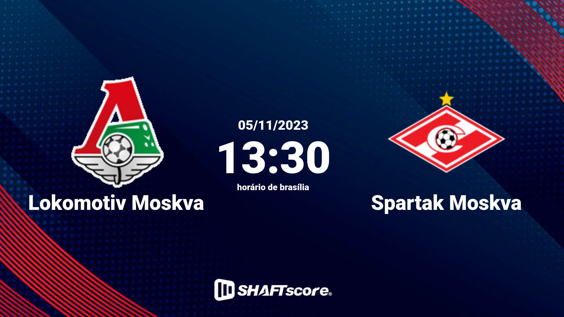 Estatísticas do jogo Lokomotiv Moskva vs Spartak Moskva 05.11 13:30