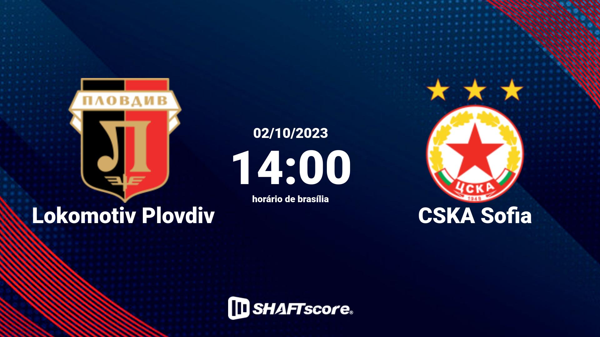 Estatísticas do jogo Lokomotiv Plovdiv vs CSKA Sofia 02.10 14:00