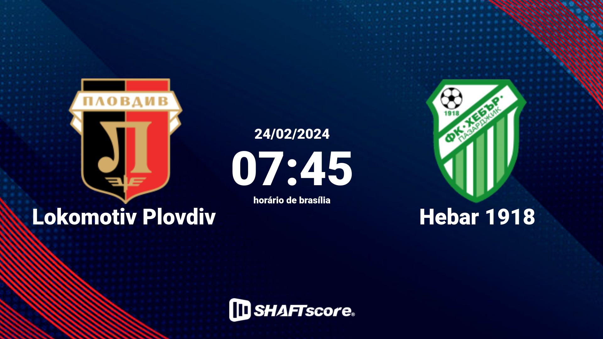 Estatísticas do jogo Lokomotiv Plovdiv vs Hebar 1918 24.02 07:45