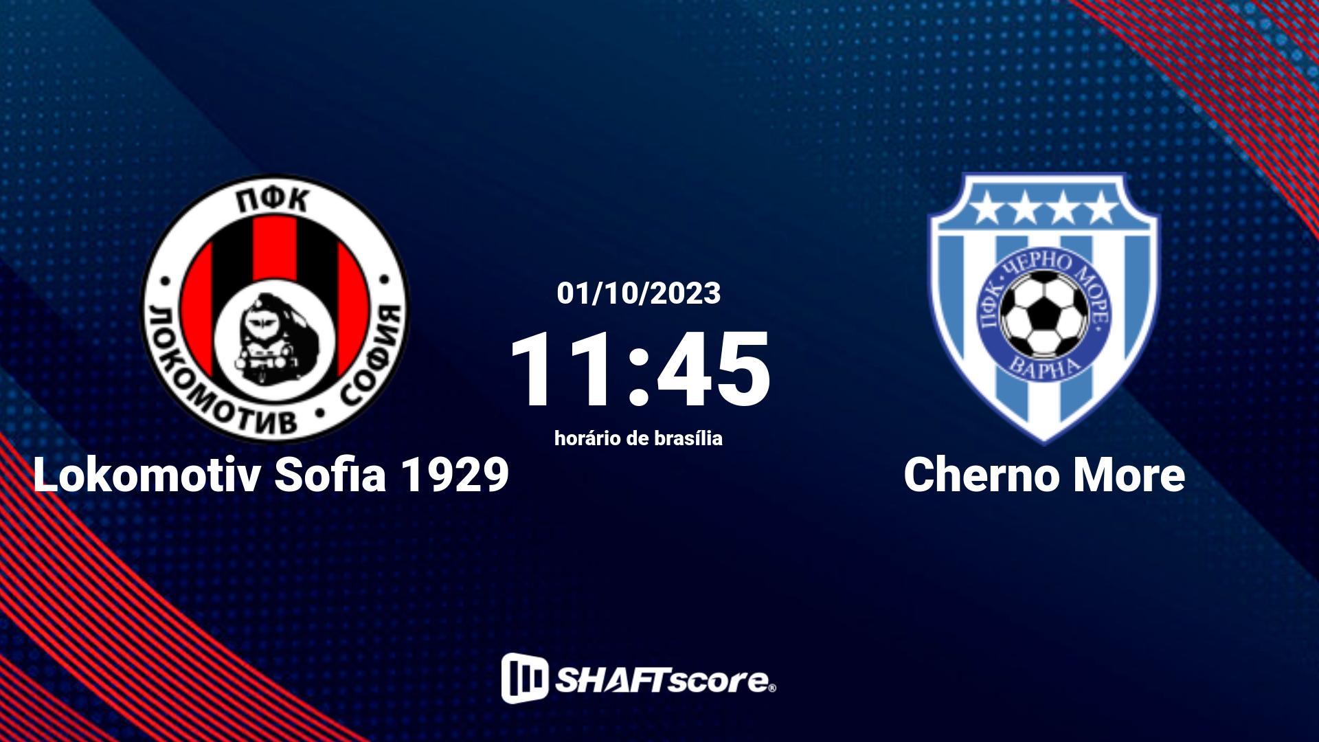 Estatísticas do jogo Lokomotiv Sofia 1929 vs Cherno More 01.10 11:45