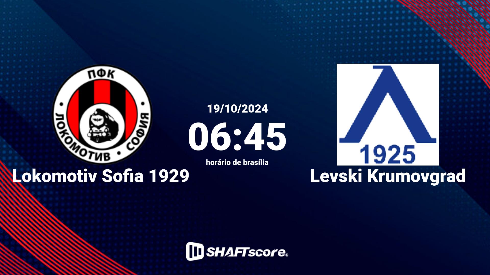 Estatísticas do jogo Lokomotiv Sofia 1929 vs Levski Krumovgrad 19.10 06:45