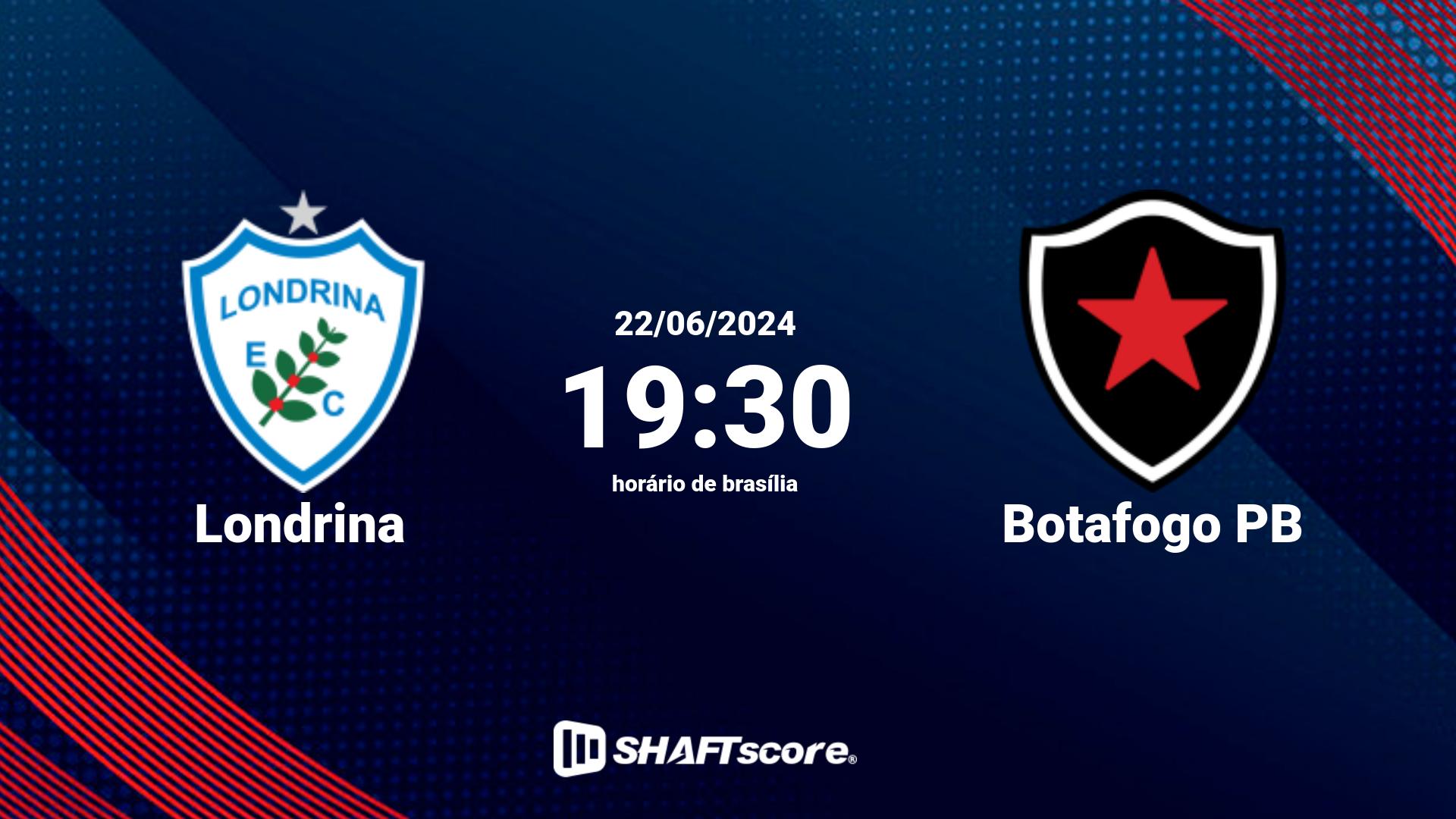 Estatísticas do jogo Londrina vs Botafogo PB 22.06 19:30