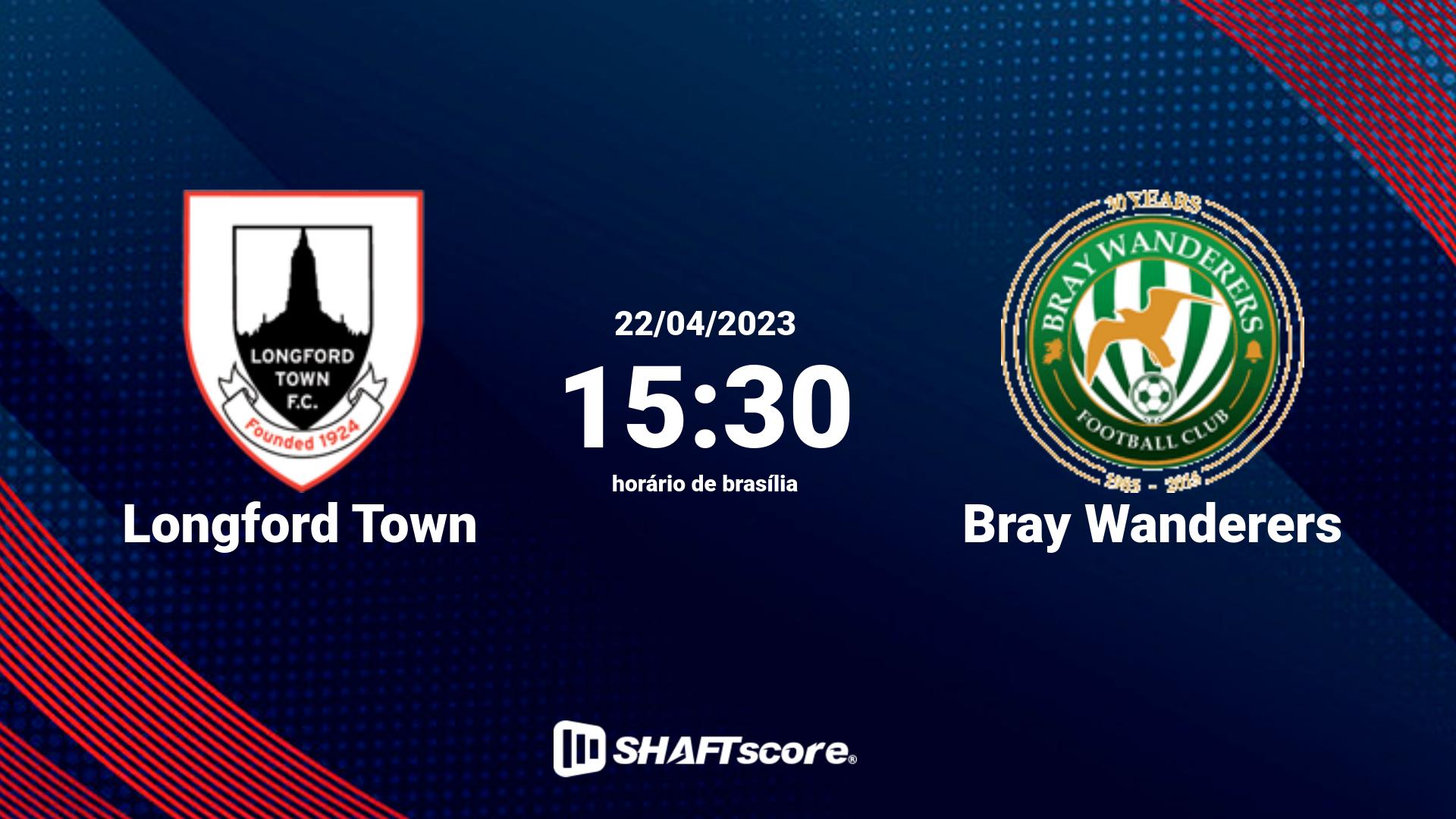 Estatísticas do jogo Longford Town vs Bray Wanderers 22.04 15:30