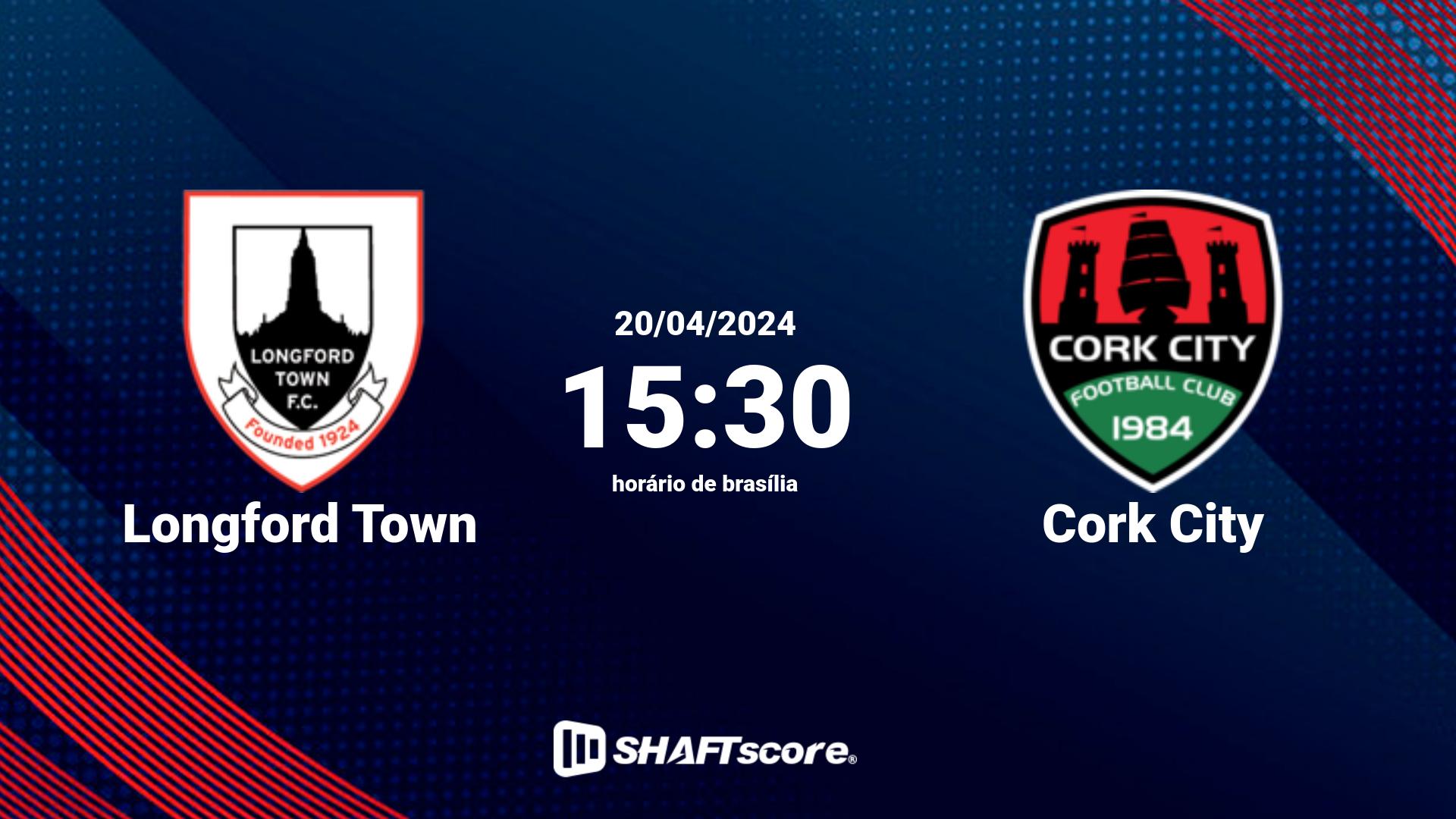 Estatísticas do jogo Longford Town vs Cork City 20.04 15:30