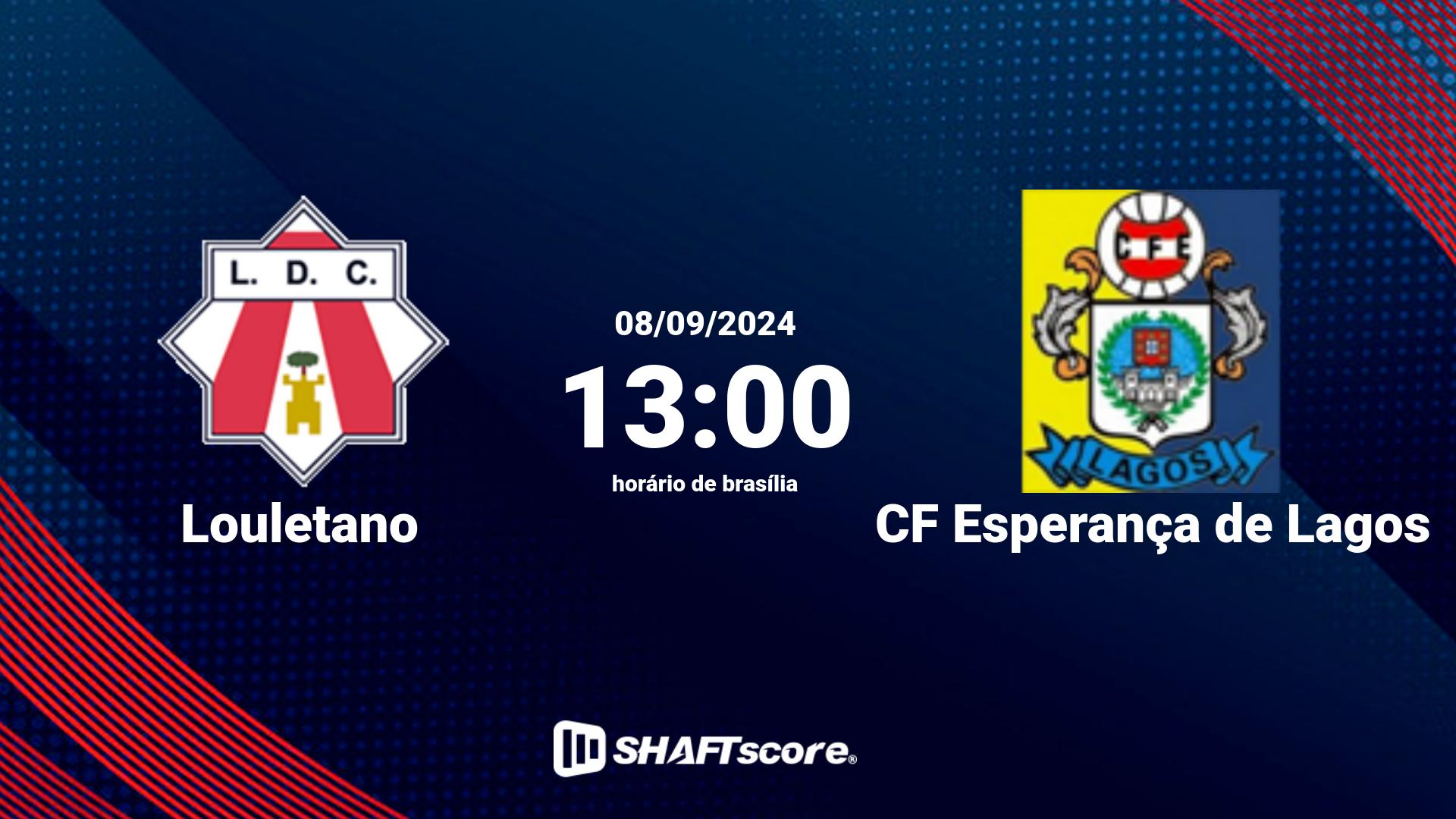 Estatísticas do jogo Louletano vs CF Esperança de Lagos 08.09 13:00