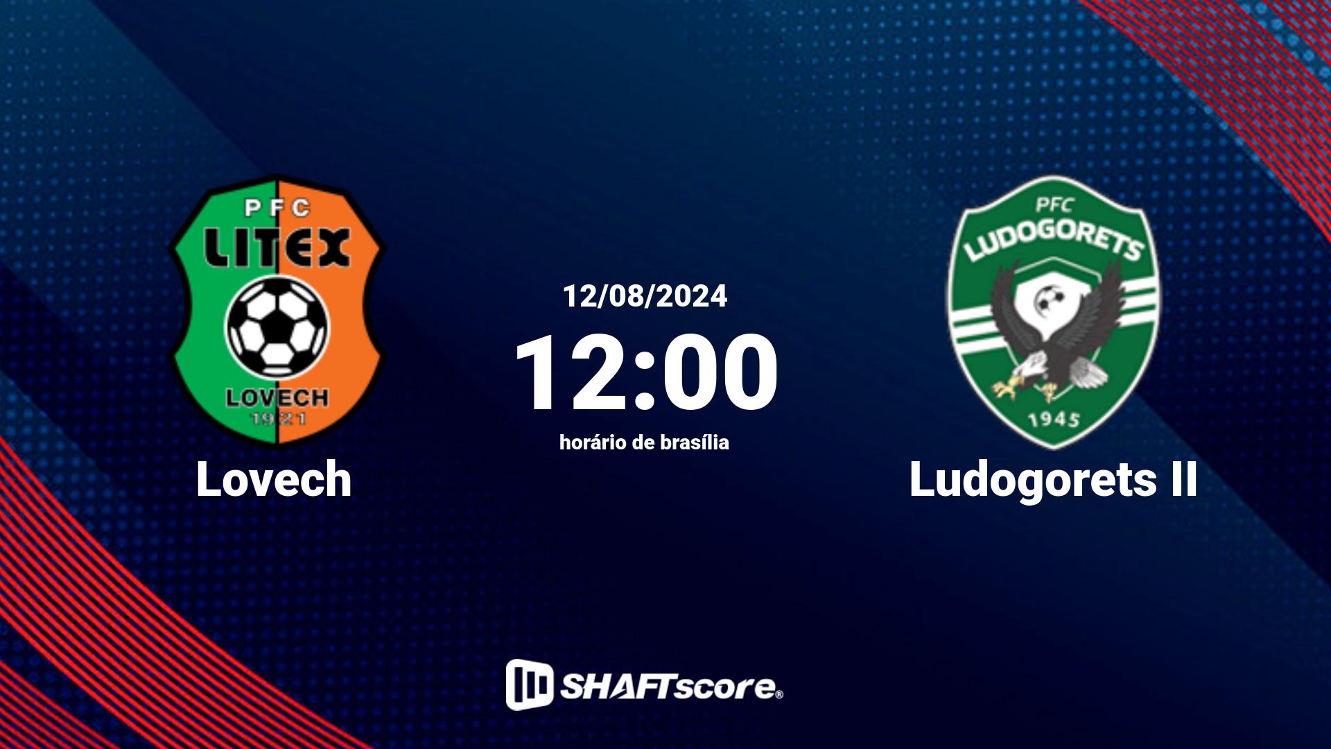 Estatísticas do jogo Lovech vs Ludogorets II 12.08 12:00