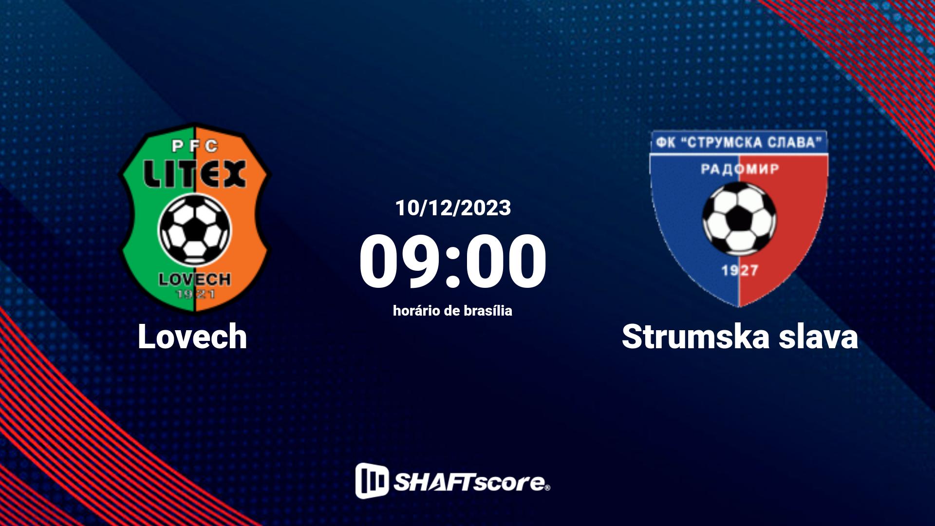 Estatísticas do jogo Lovech vs Strumska slava 10.12 09:00