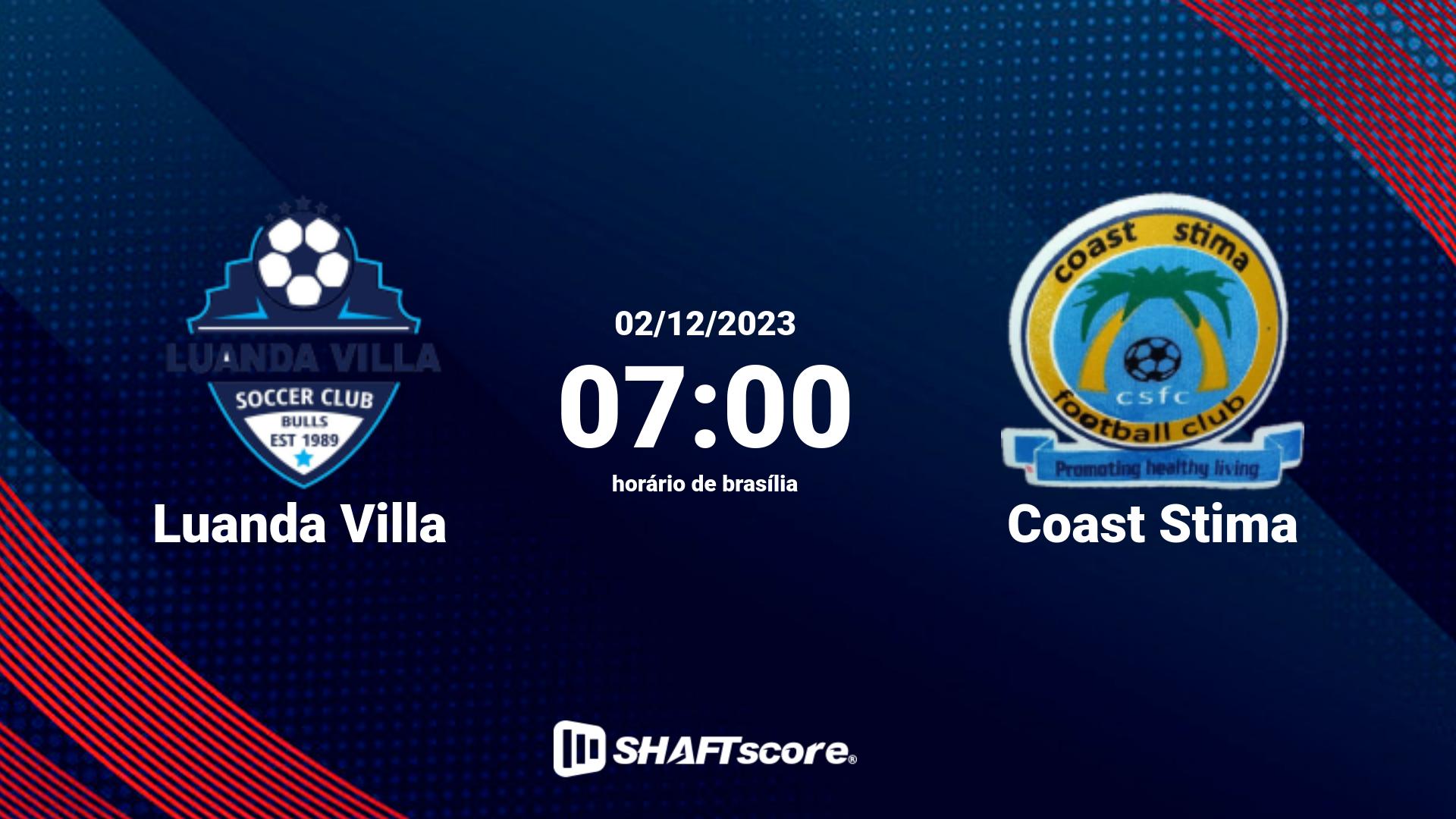 Estatísticas do jogo Luanda Villa vs Coast Stima 02.12 07:00