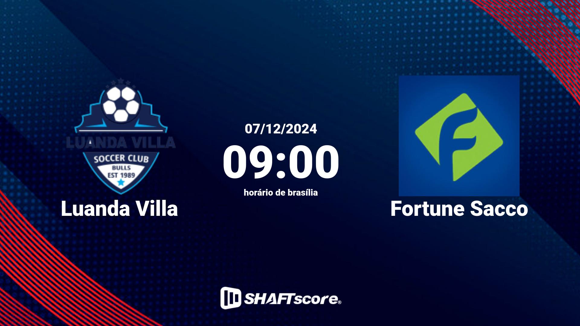 Estatísticas do jogo Luanda Villa vs Fortune Sacco 07.12 09:00