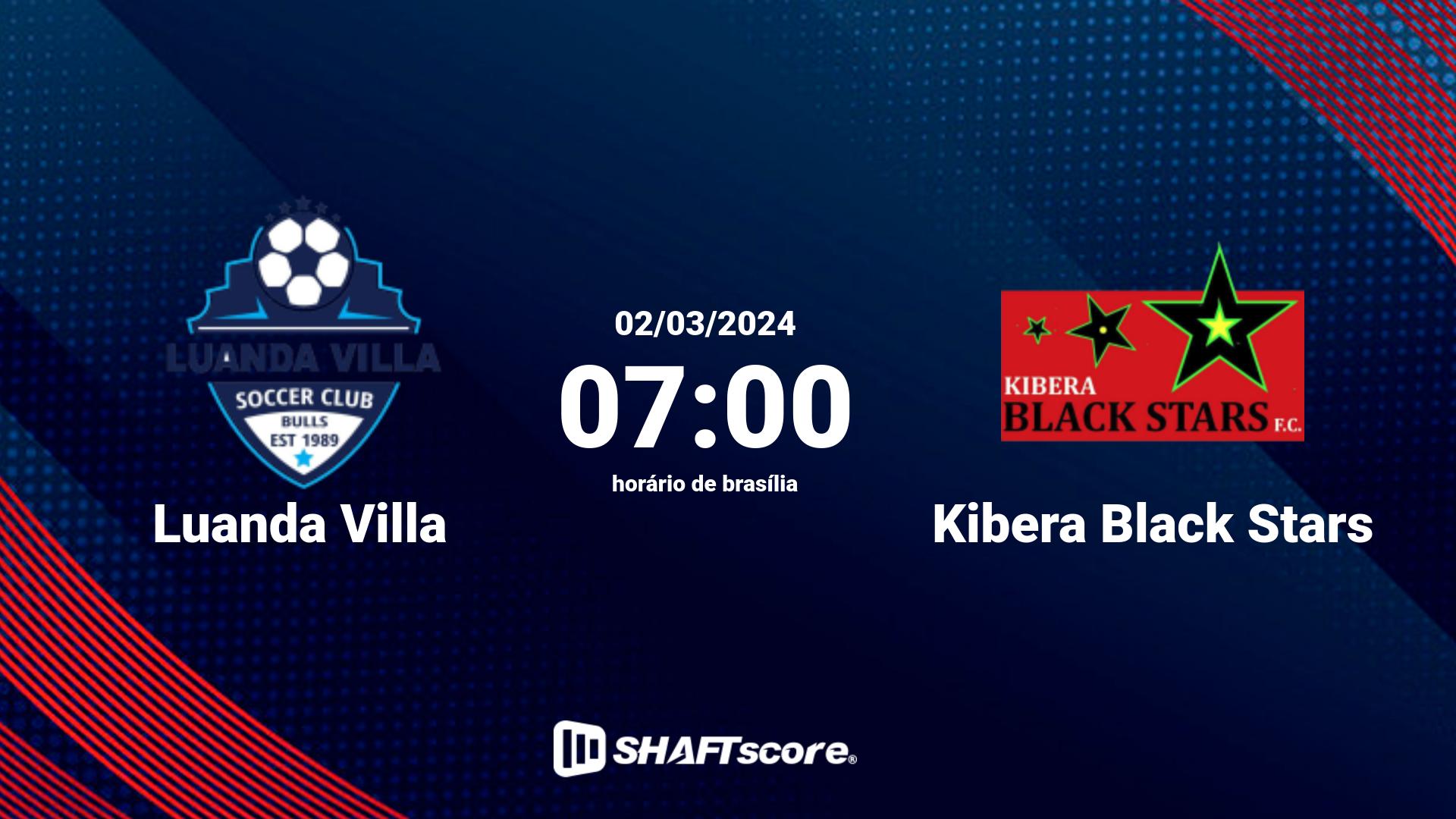 Estatísticas do jogo Luanda Villa vs Kibera Black Stars 02.03 07:00