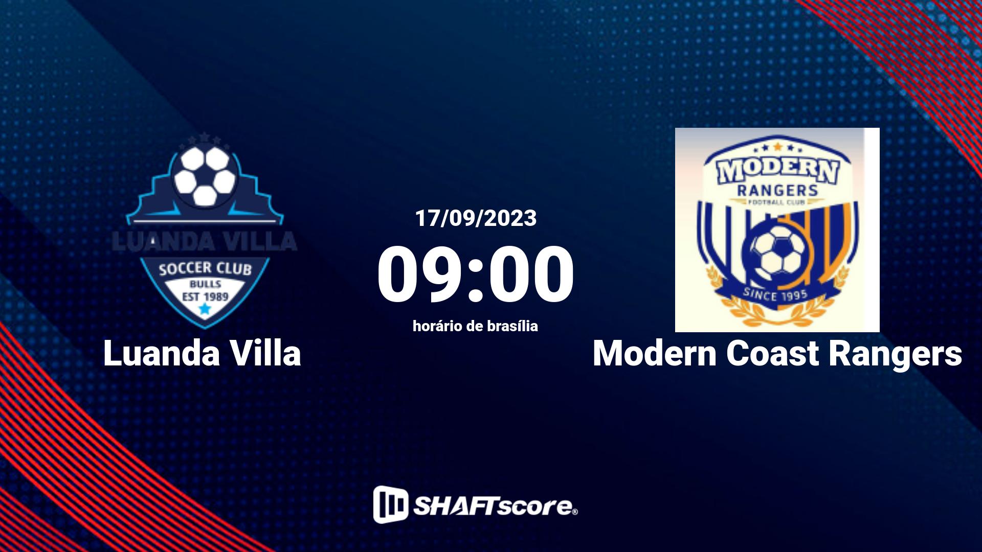 Estatísticas do jogo Luanda Villa vs Modern Coast Rangers 17.09 09:00