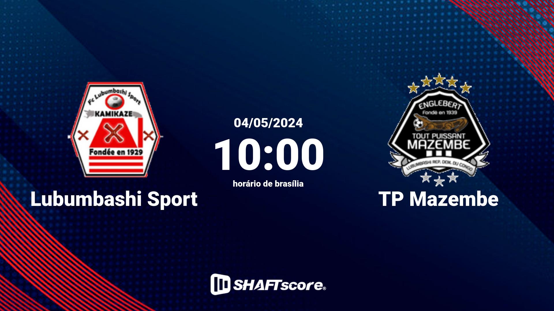 Estatísticas do jogo Lubumbashi Sport vs TP Mazembe 04.05 10:00