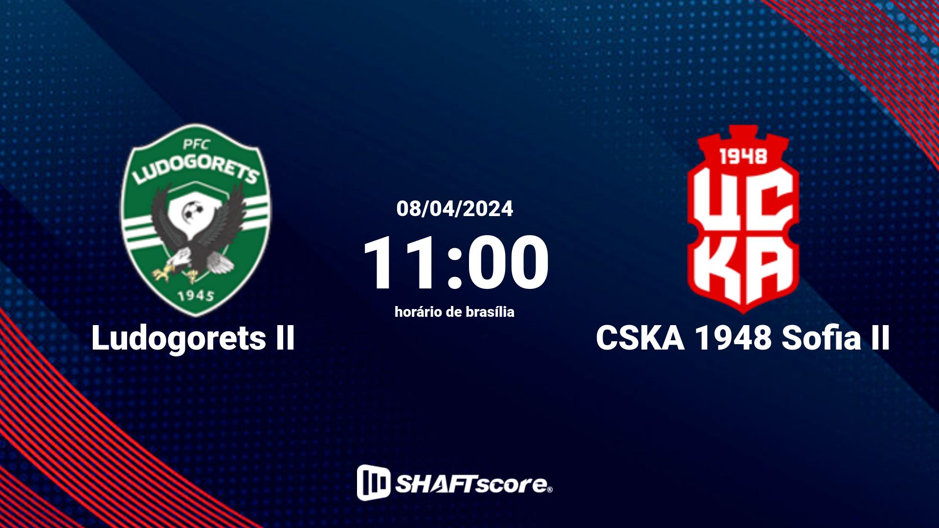 Estatísticas do jogo Ludogorets II vs CSKA 1948 Sofia II 08.04 11:00