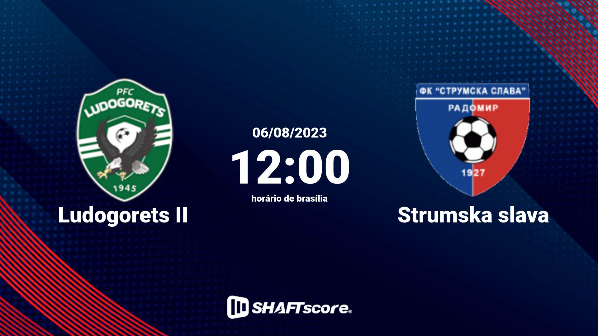 Estatísticas do jogo Ludogorets II vs Strumska slava 06.08 12:00