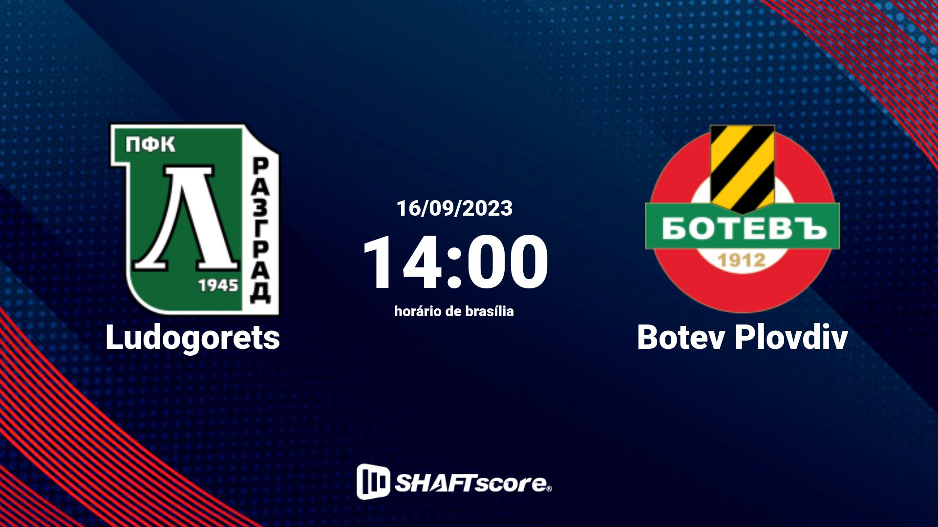 Estatísticas do jogo Ludogorets vs Botev Plovdiv 16.09 14:00