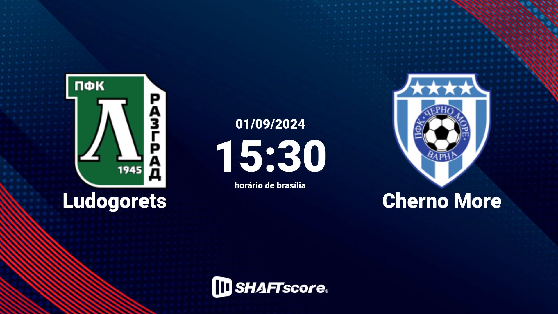 Estatísticas do jogo Ludogorets vs Cherno More 01.09 15:30