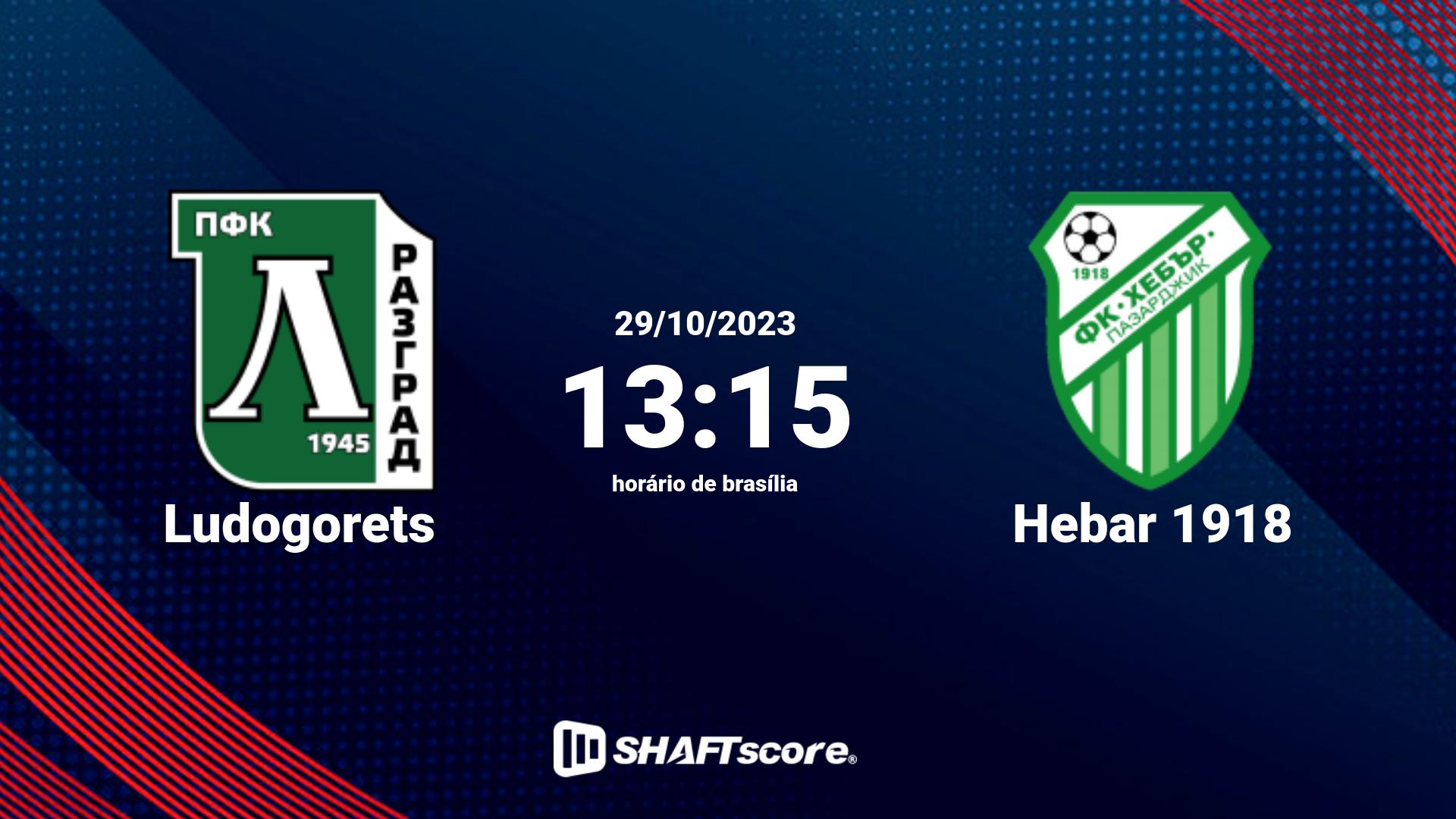 Estatísticas do jogo Ludogorets vs Hebar 1918 29.10 13:15