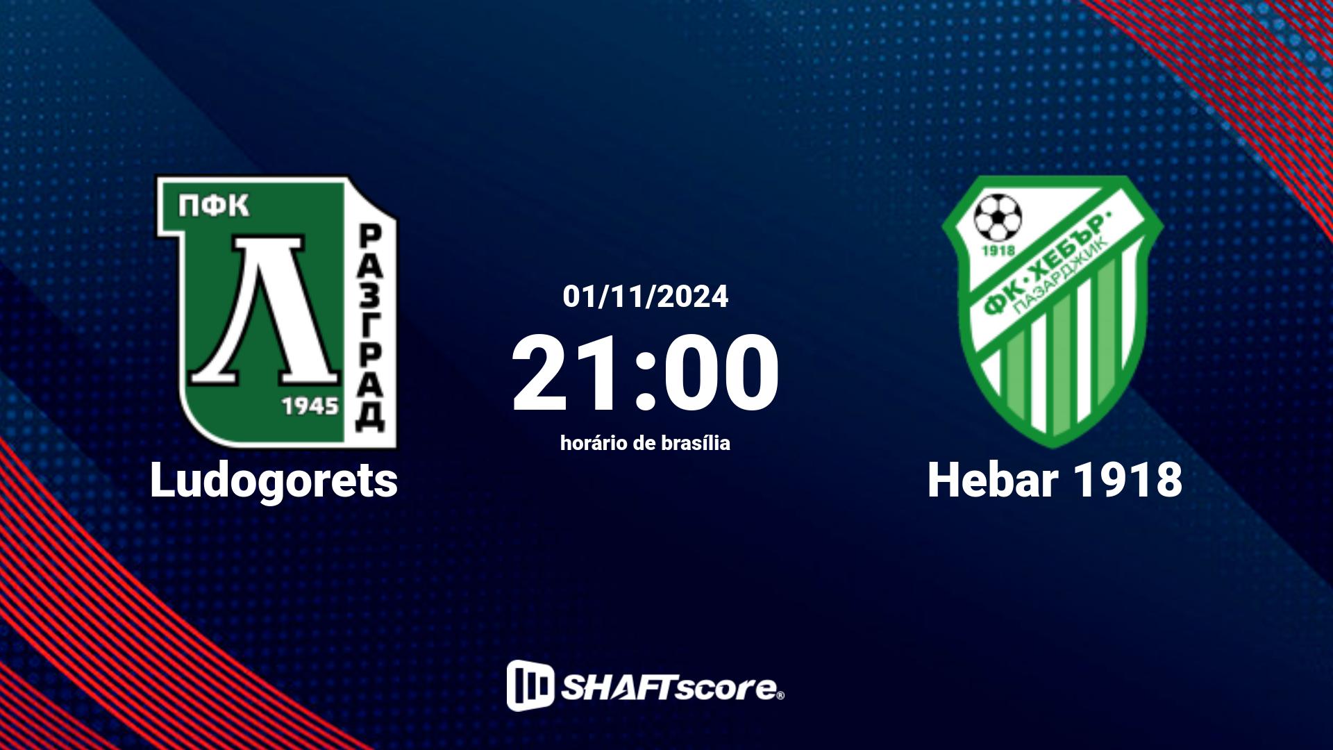 Estatísticas do jogo Ludogorets vs Hebar 1918 01.11 21:00