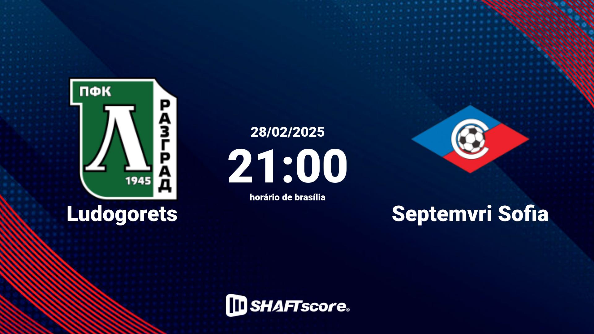 Estatísticas do jogo Ludogorets vs Septemvri Sofia 28.02 21:00