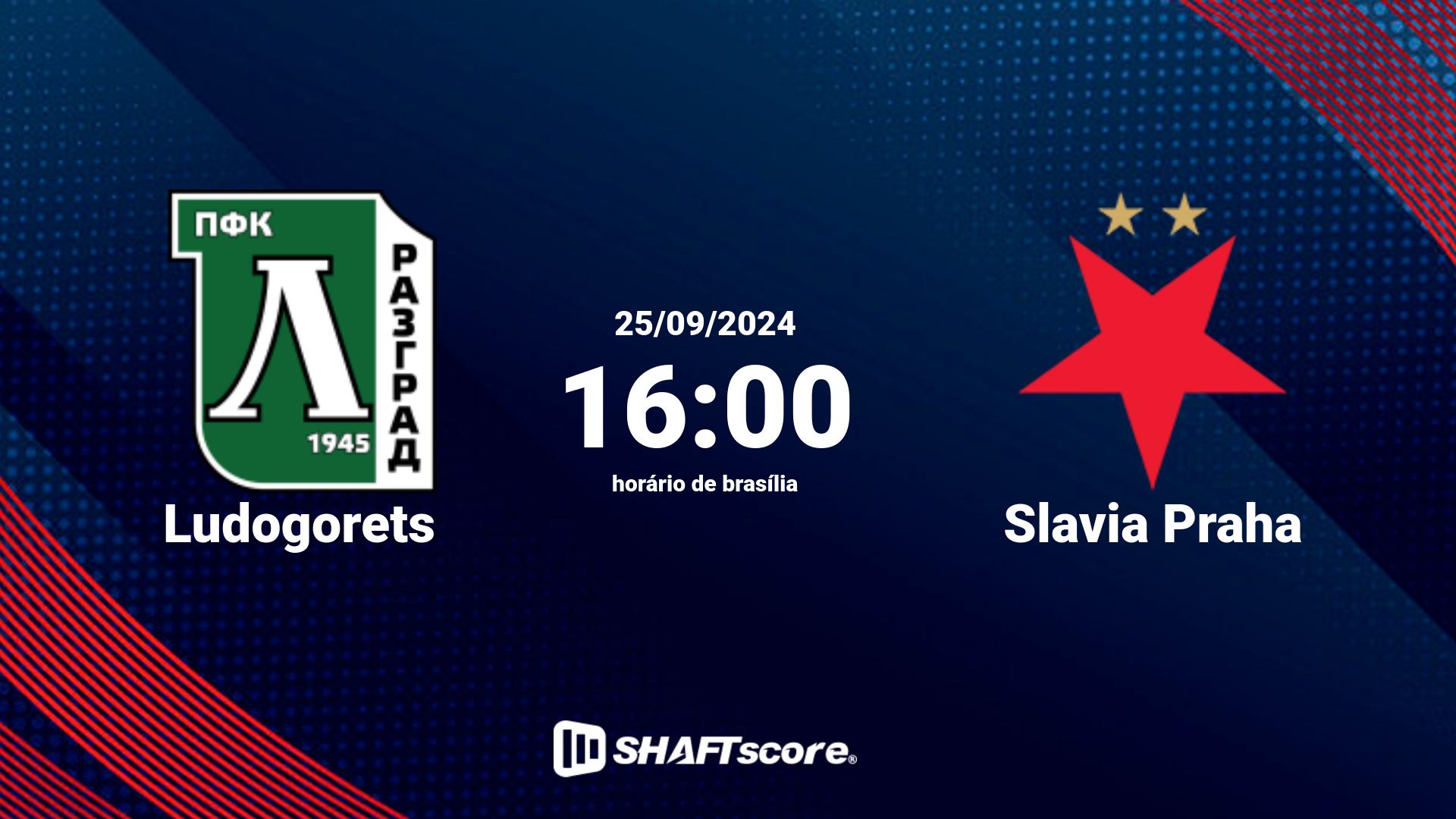 Estatísticas do jogo Ludogorets vs Slavia Praha 25.09 16:00