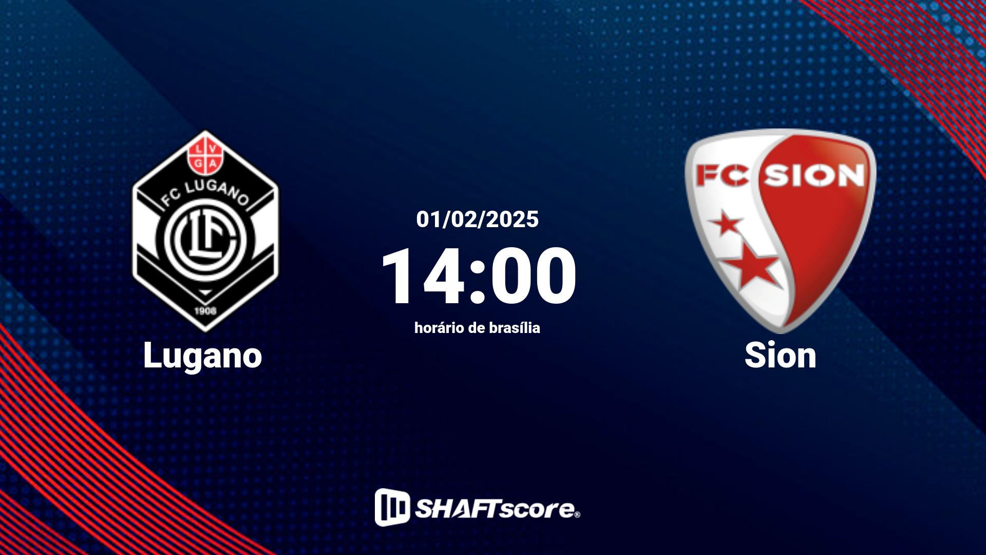 Estatísticas do jogo Lugano vs Sion 01.02 14:00