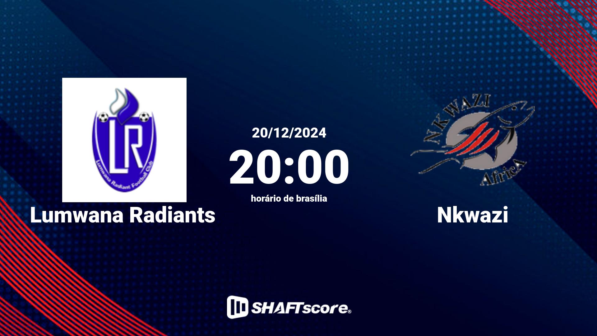 Estatísticas do jogo Lumwana Radiants vs Nkwazi 20.12 20:00