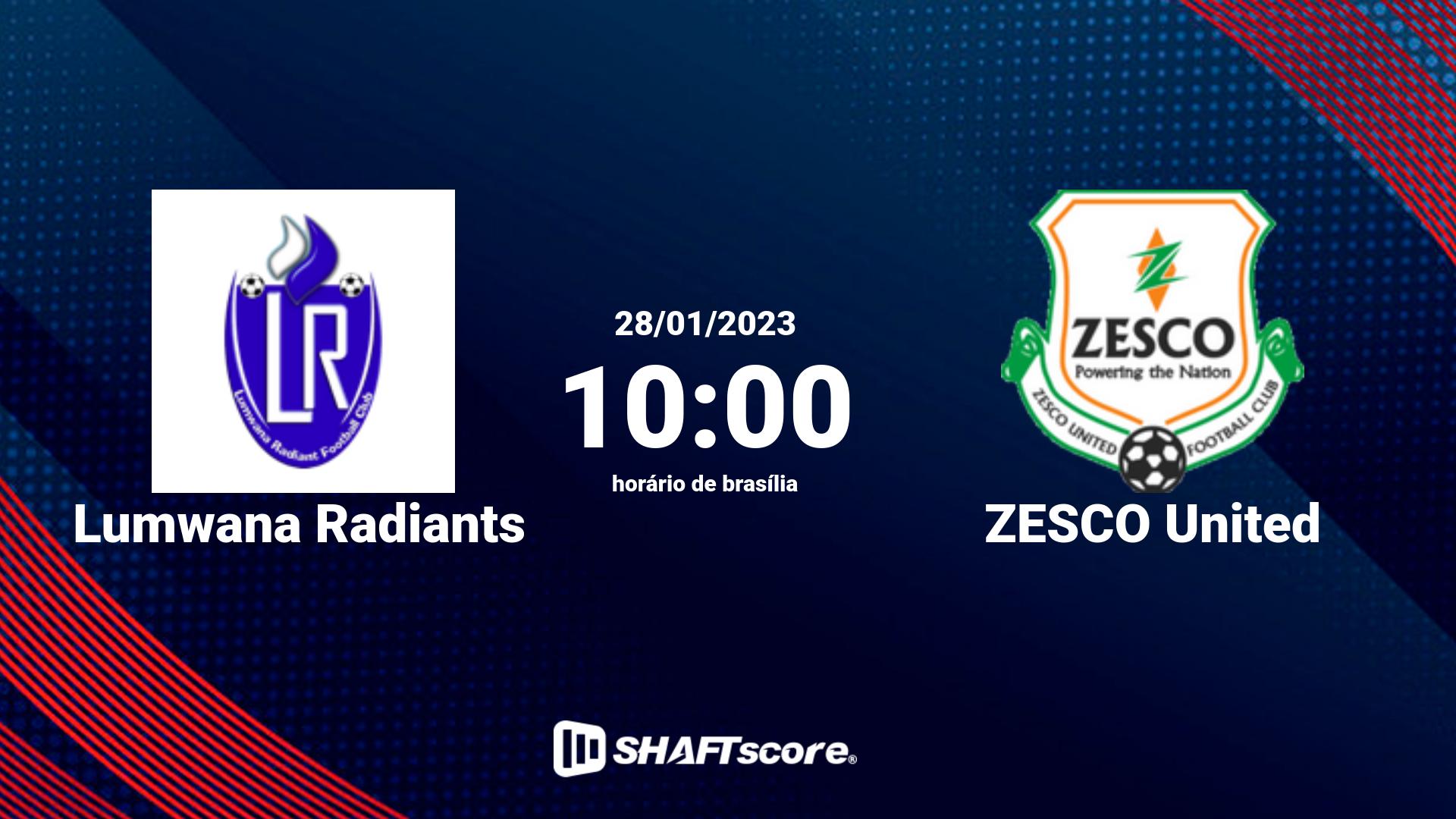 Estatísticas do jogo Lumwana Radiants vs ZESCO United 28.01 10:00