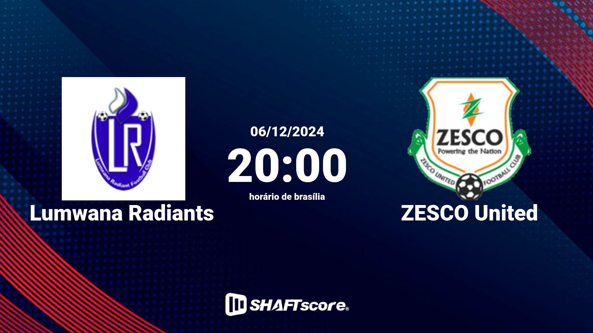 Estatísticas do jogo Lumwana Radiants vs ZESCO United 06.12 20:00