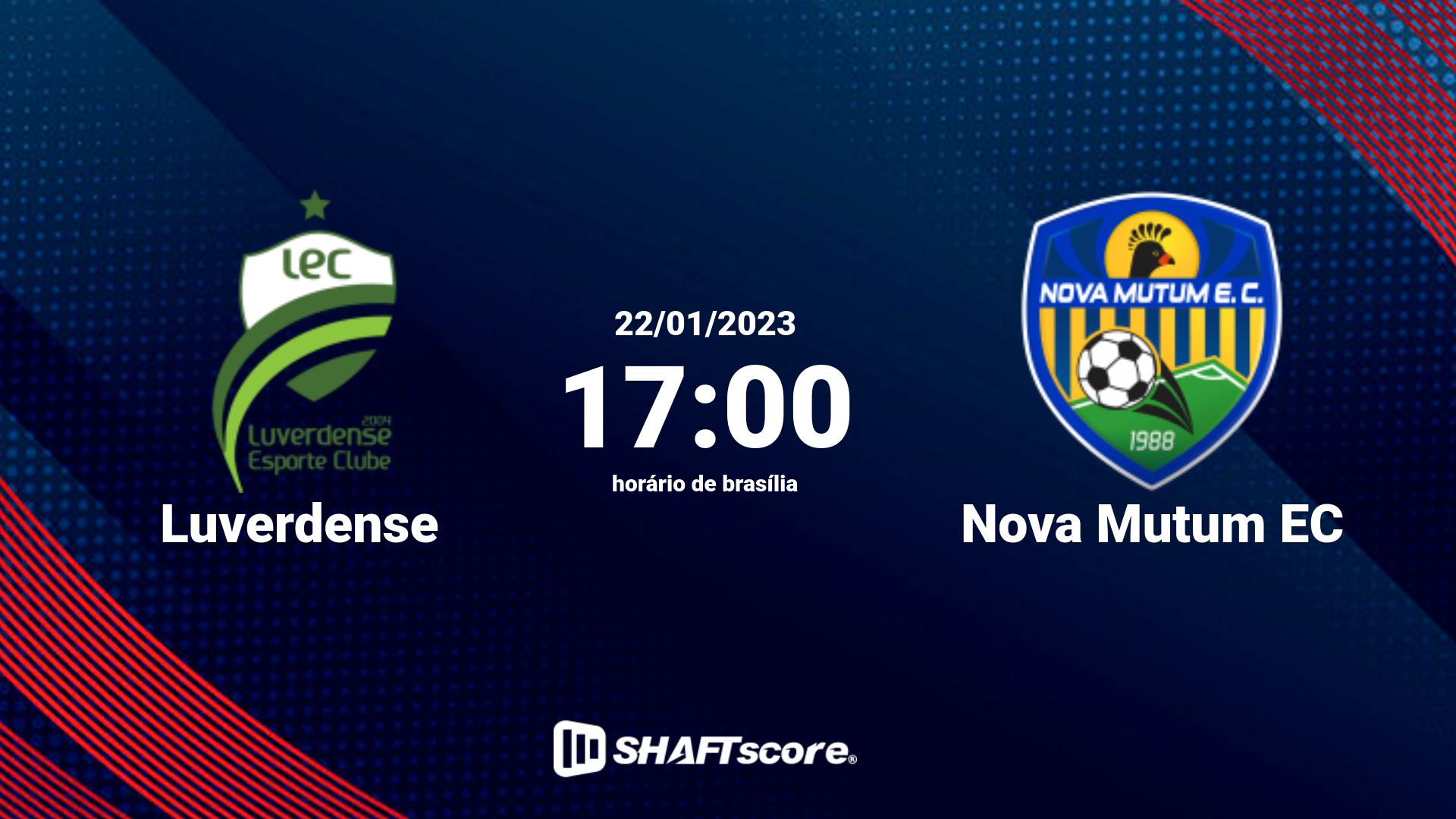 Estatísticas do jogo Luverdense vs Nova Mutum EC 22.01 17:00