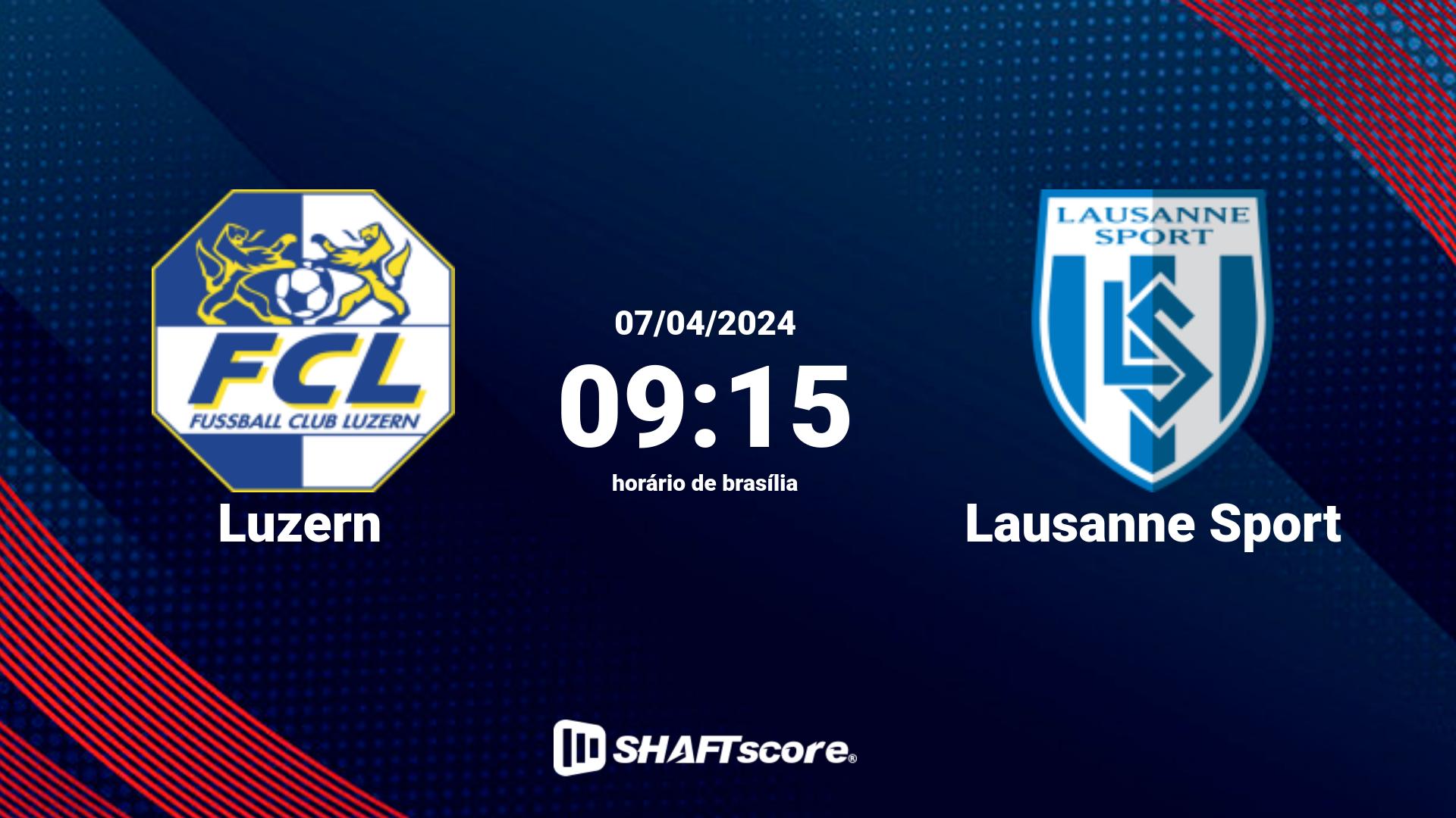 Estatísticas do jogo Luzern vs Lausanne Sport 07.04 09:15