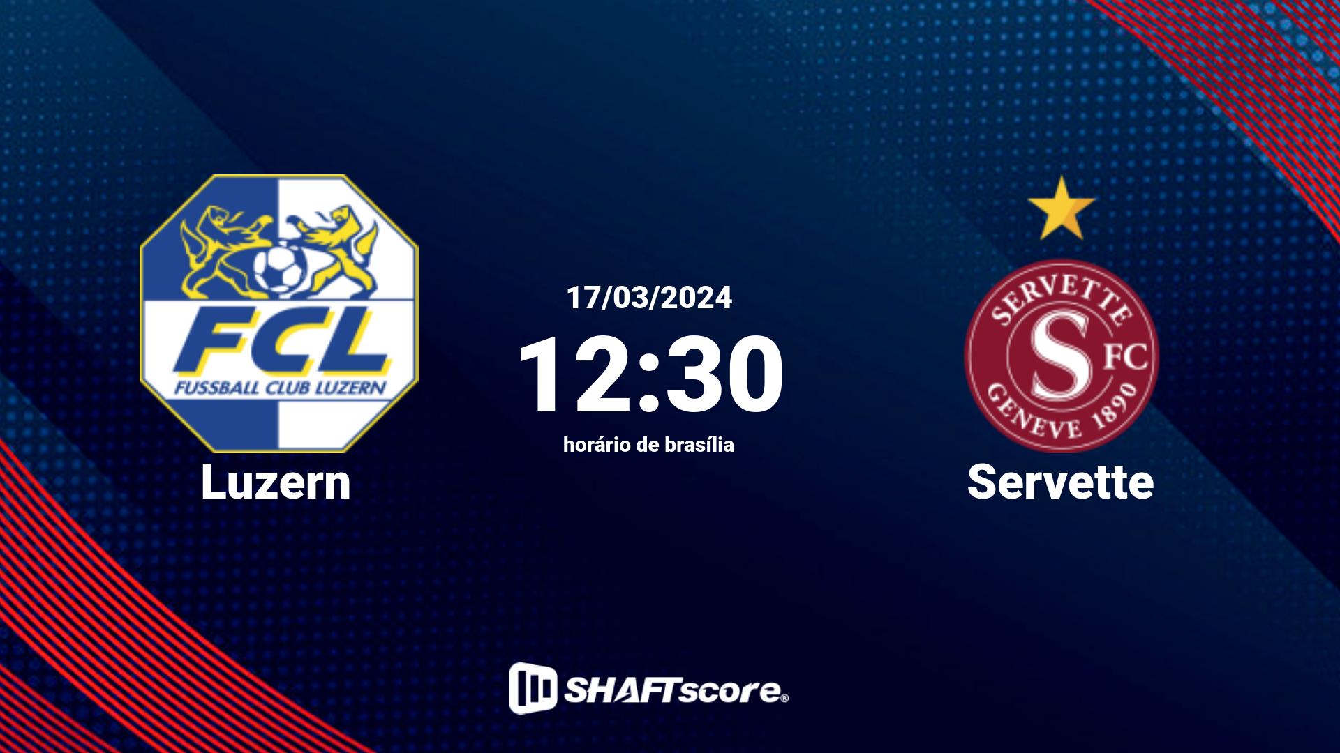 Estatísticas do jogo Luzern vs Servette 17.03 12:30