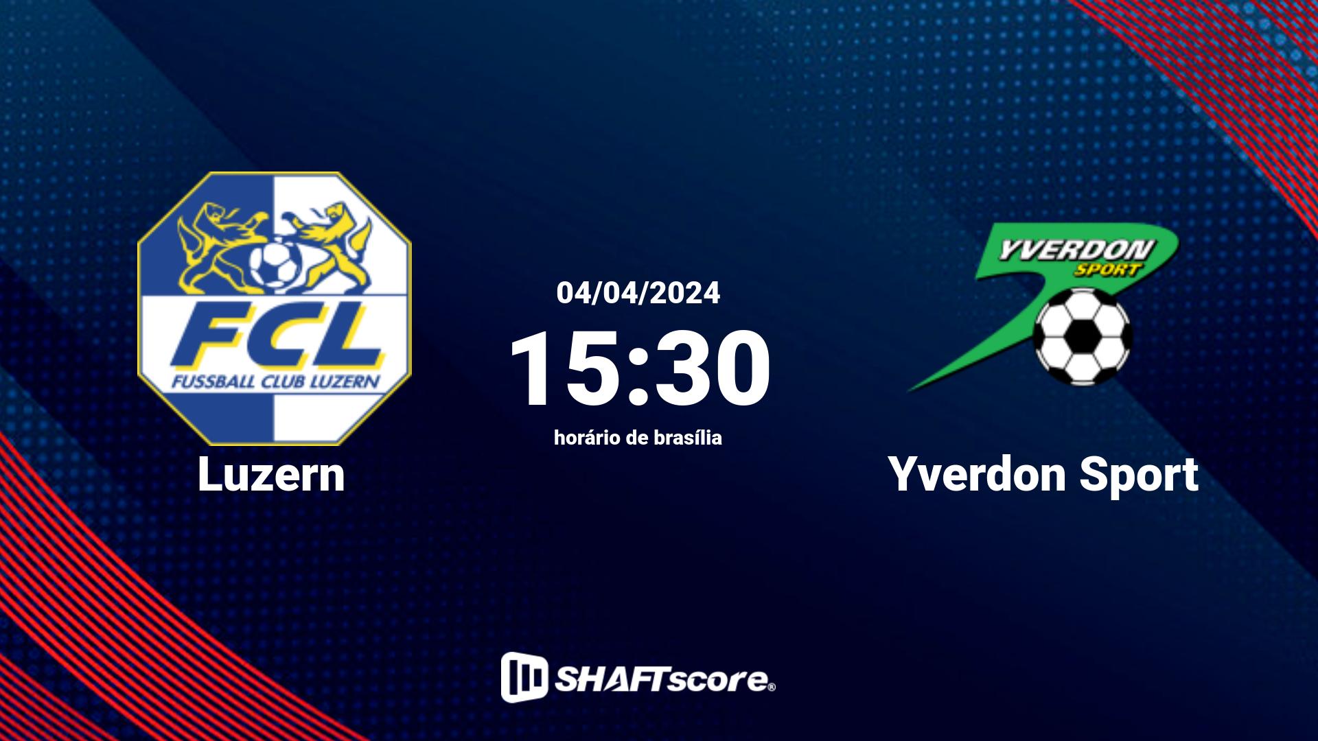 Estatísticas do jogo Luzern vs Yverdon Sport 04.04 15:30