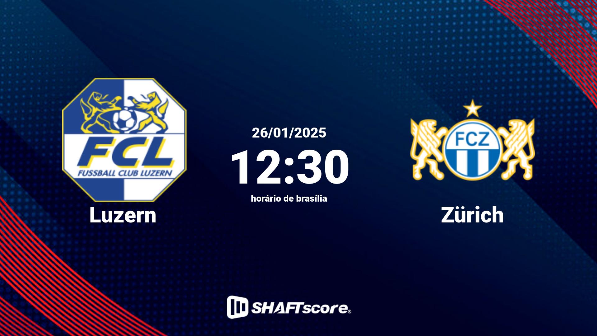 Estatísticas do jogo Luzern vs Zürich 26.01 12:30