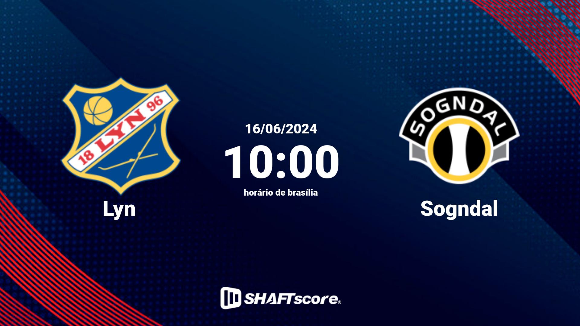 Estatísticas do jogo Lyn vs Sogndal 16.06 10:00
