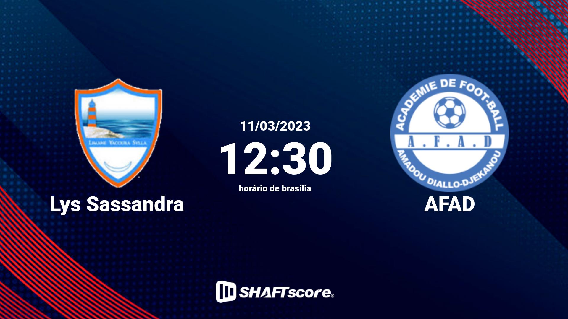 Estatísticas do jogo Lys Sassandra vs AFAD 11.03 12:30