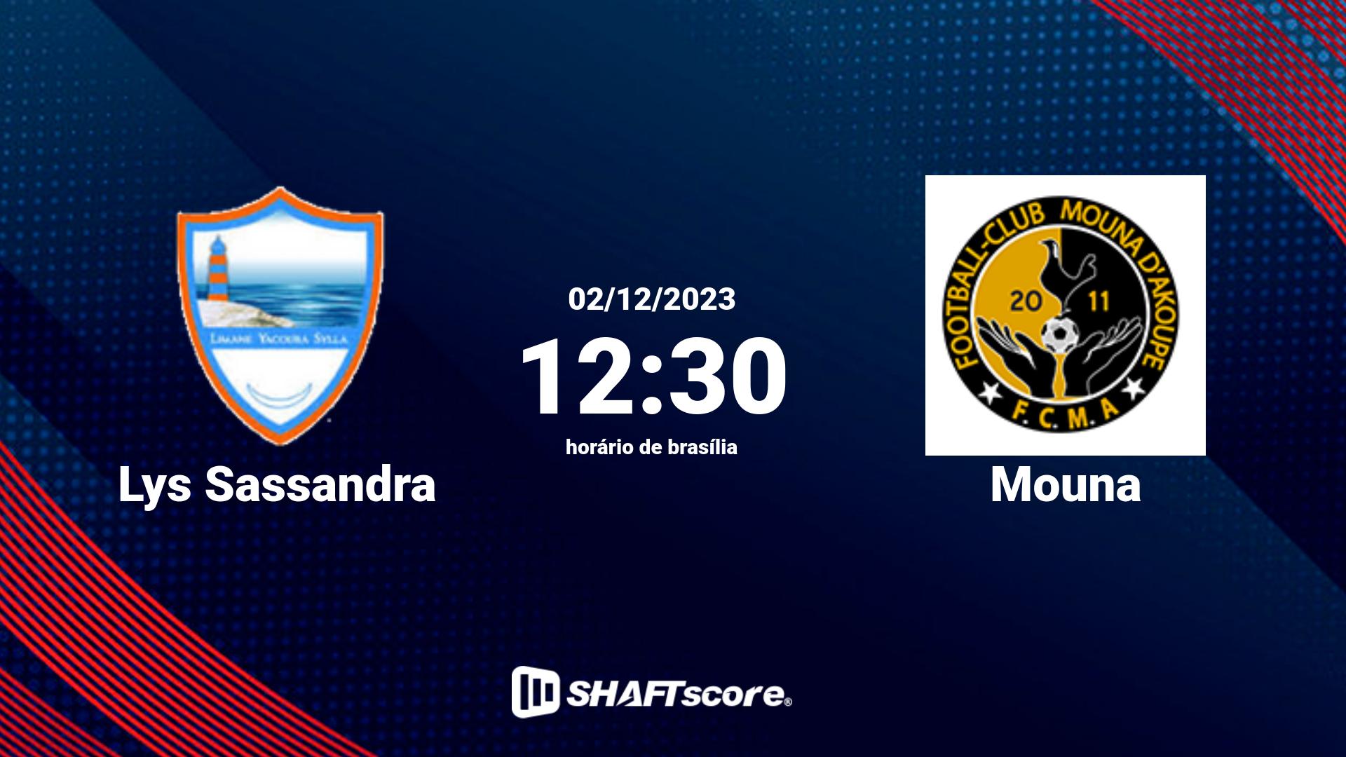 Estatísticas do jogo Lys Sassandra vs Mouna 02.12 12:30