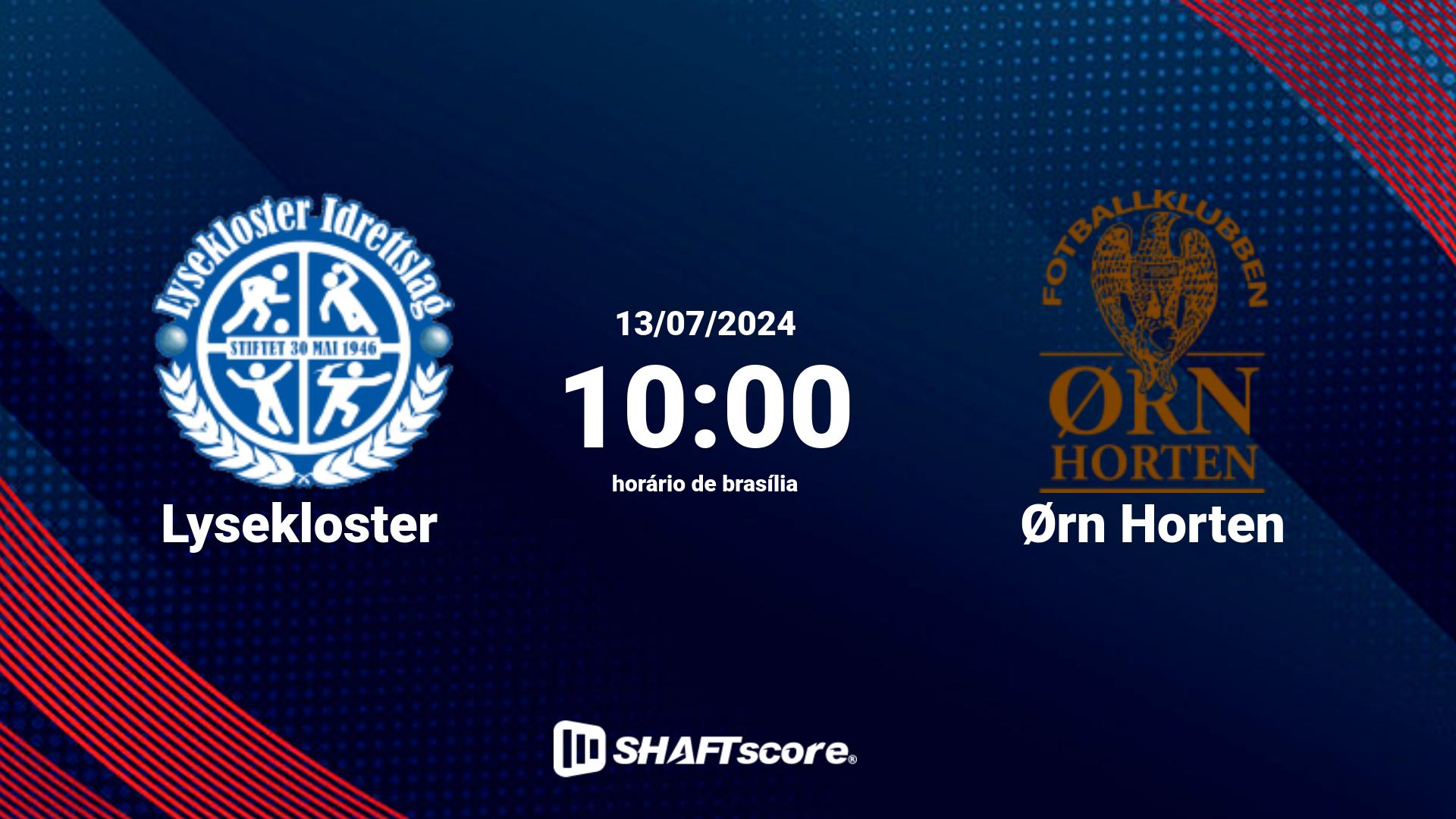Estatísticas do jogo Lysekloster vs Ørn Horten 13.07 10:00