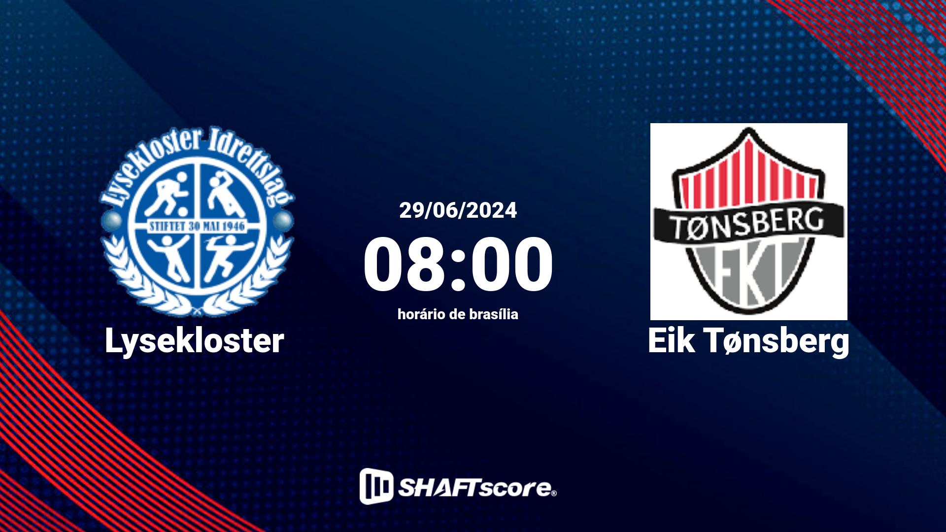 Estatísticas do jogo Lysekloster vs Eik Tønsberg 29.06 08:00